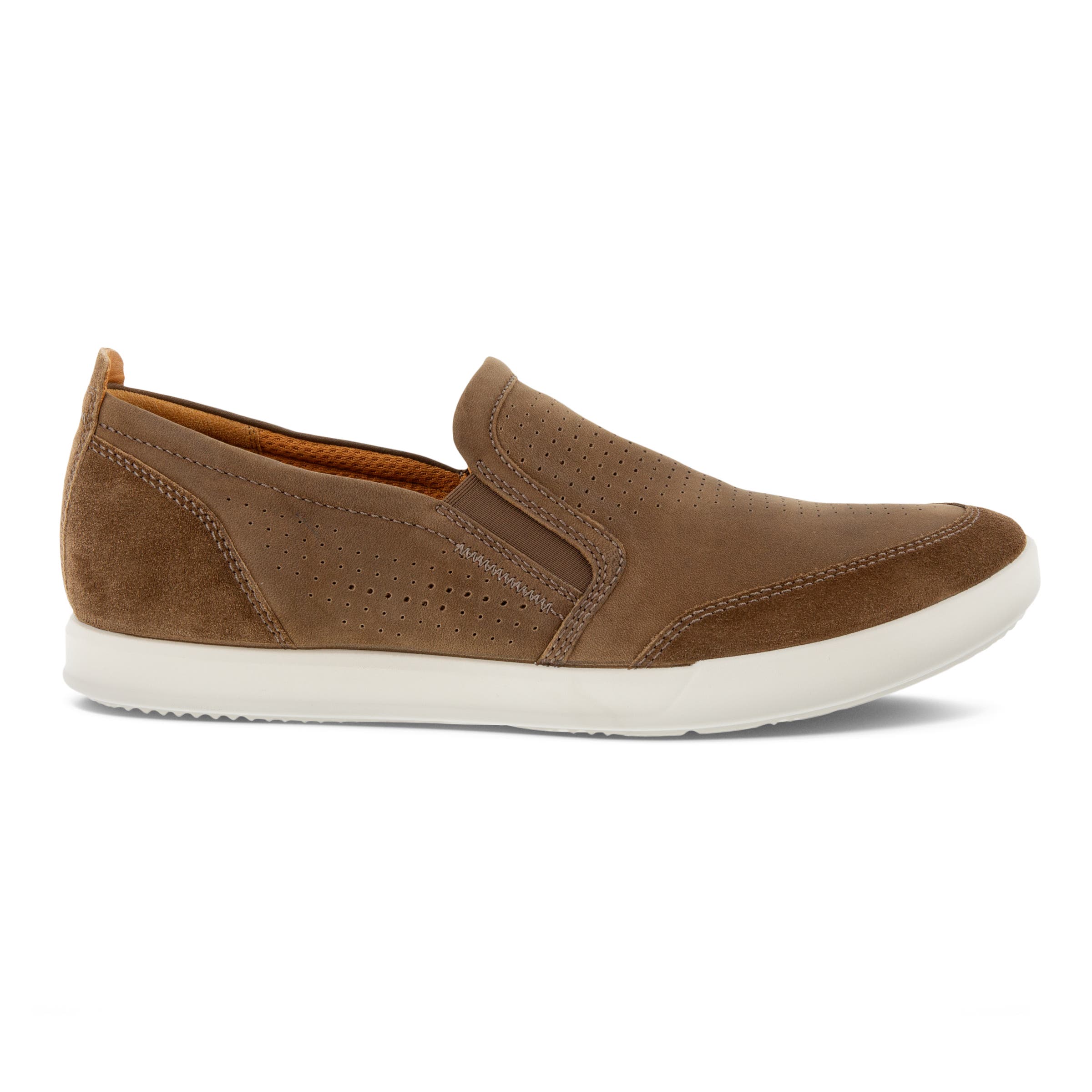 Men's ECCO® Collin 2.0 Slip-On Leather Sneaker - Brown - Outside