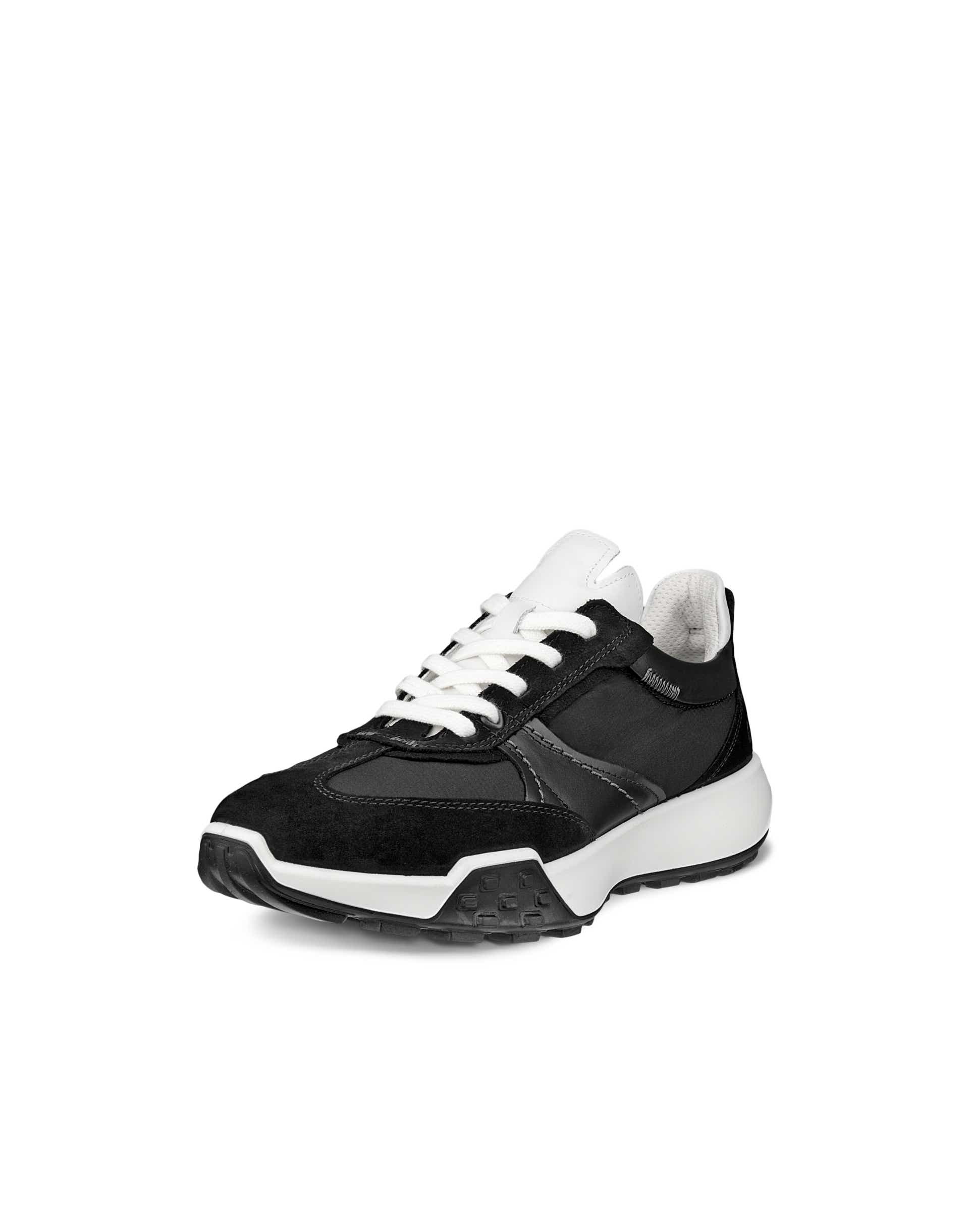 ECCO® Retro Sneaker baskets en cuir pour femme - Noir - Main