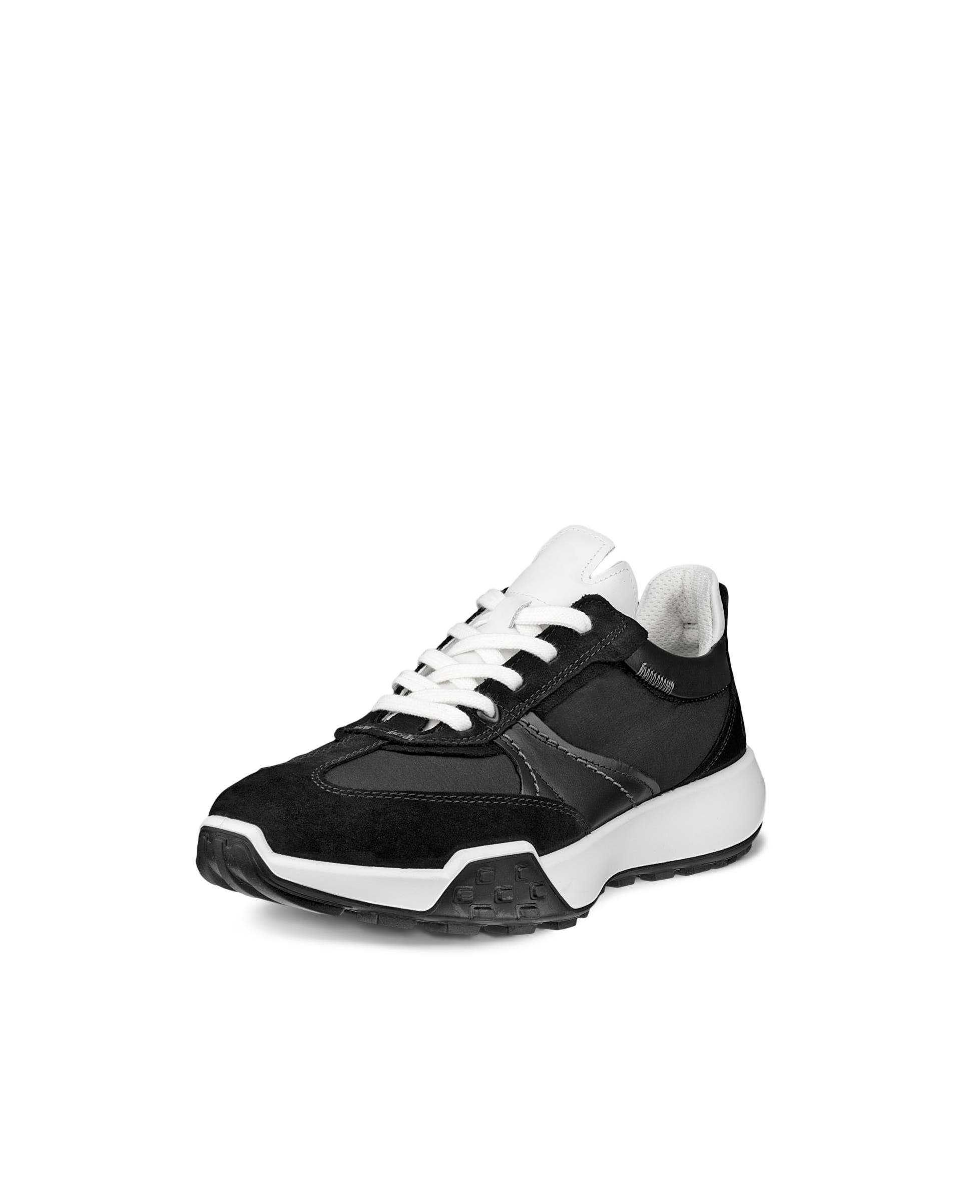 ECCO® Retro Sneaker baskets en cuir pour femme - Noir - Main