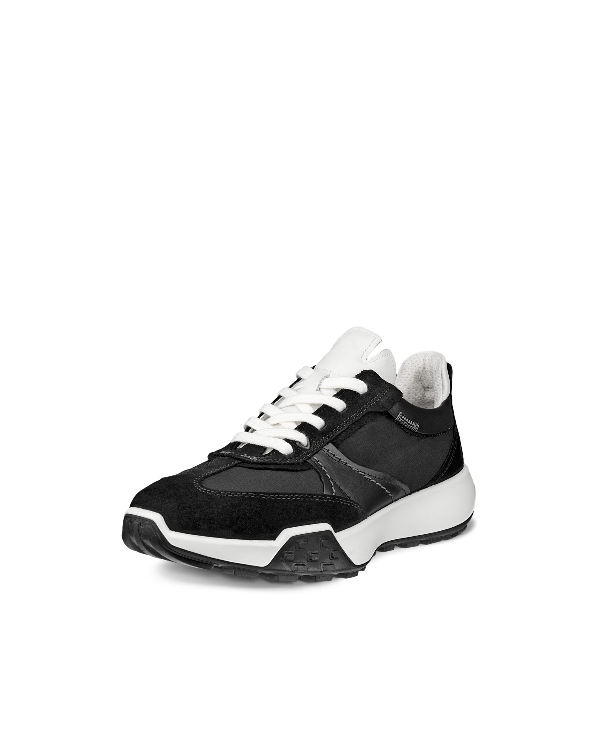 ECCO® Retro Sneaker baskets en cuir pour femme - Noir - Main