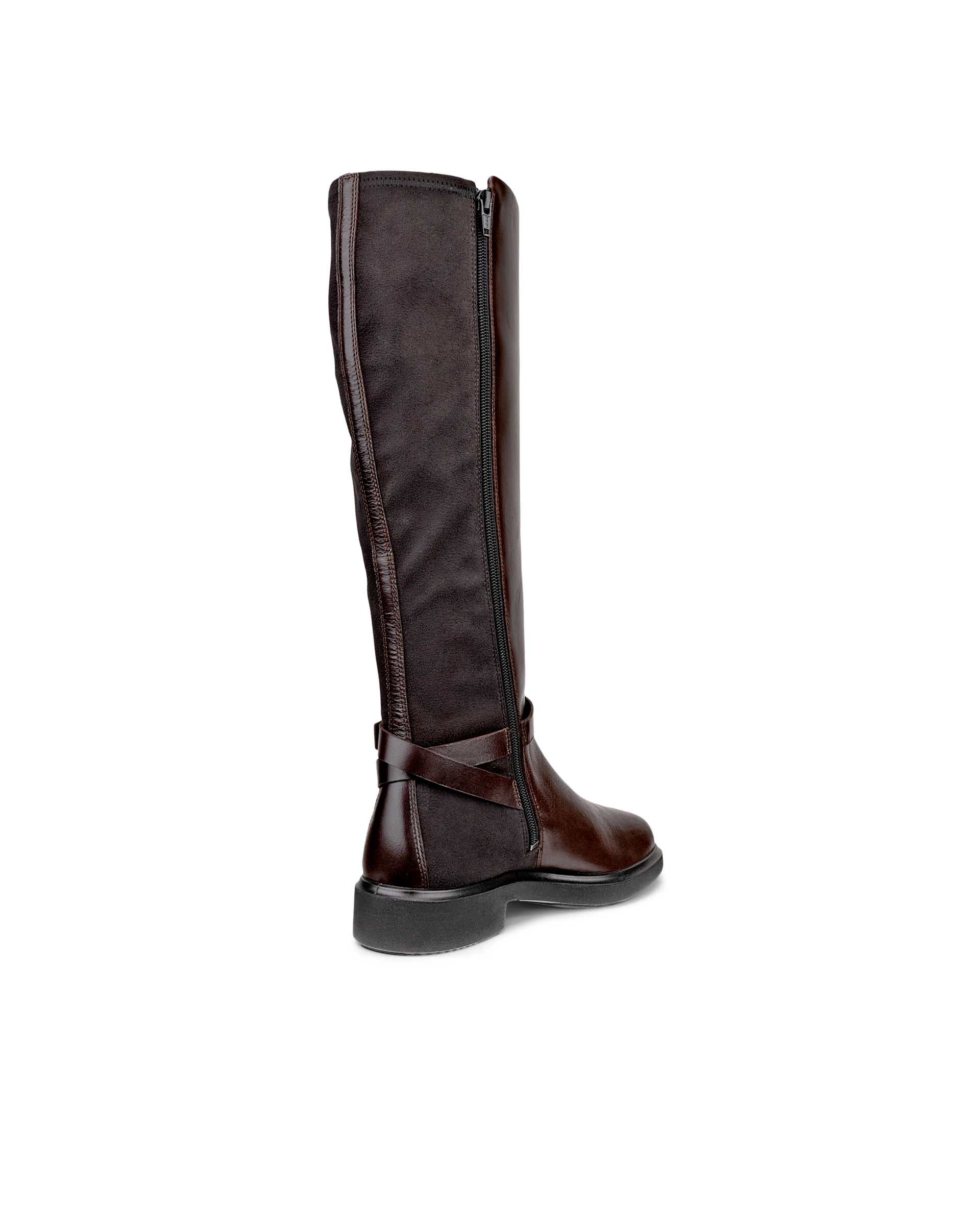 Women's ECCO® Metropole Amsterdam Leather Knee-High Boot - Brown - Back
