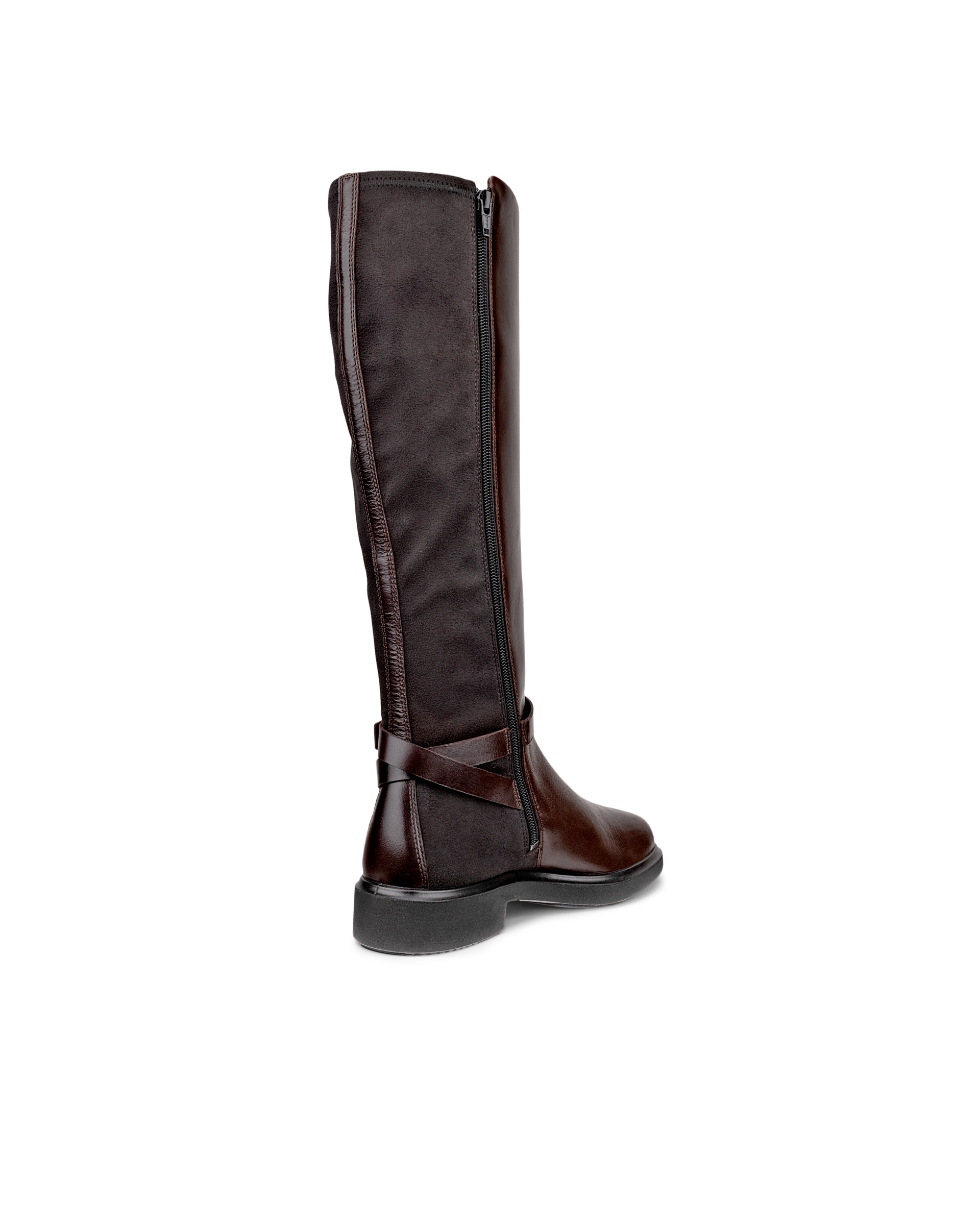 Women's ECCO® Metropole Amsterdam Leather Knee-High Boot - Brown - Back