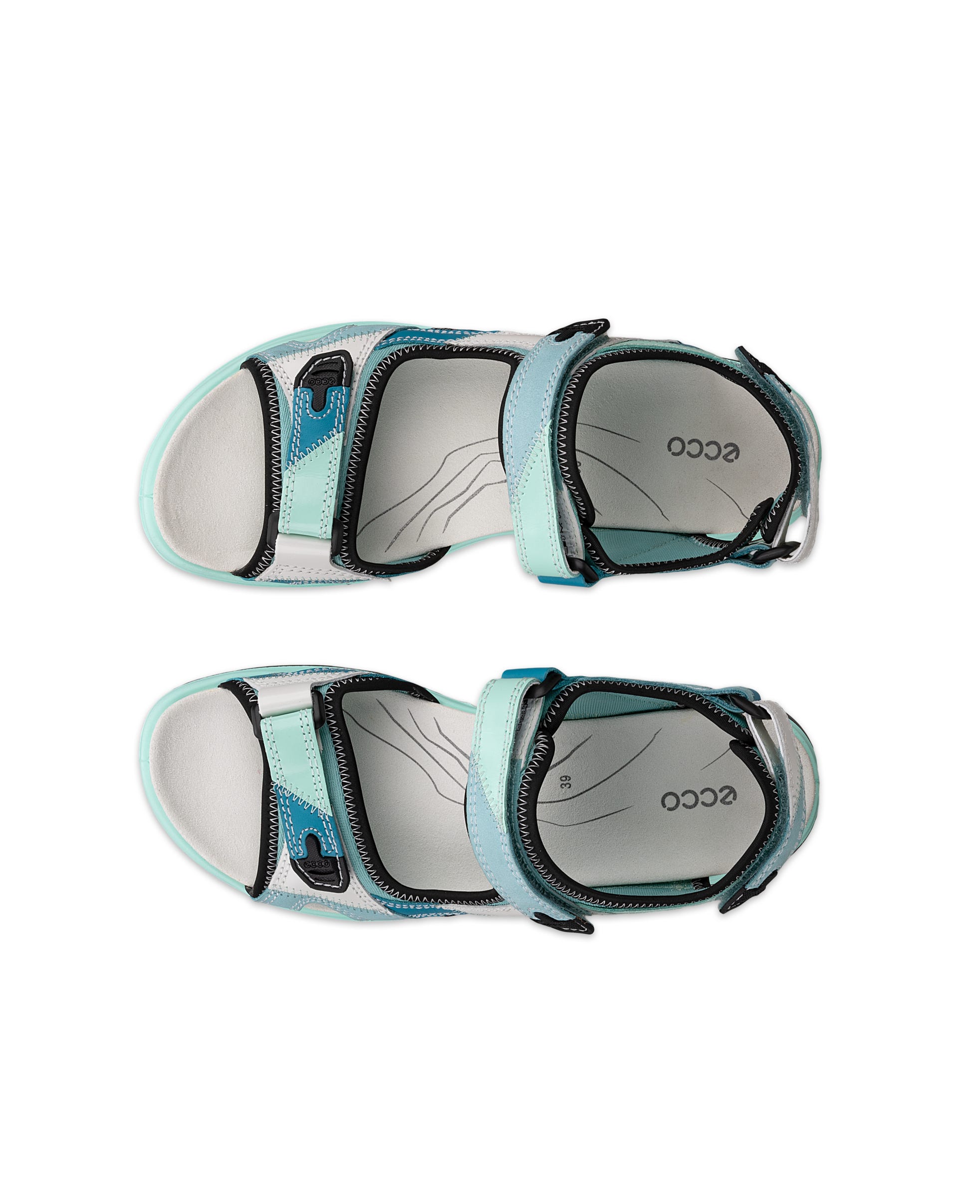 Sandálias exterior nobuck mulher ECCO® Offroad - Azul - Top left pair