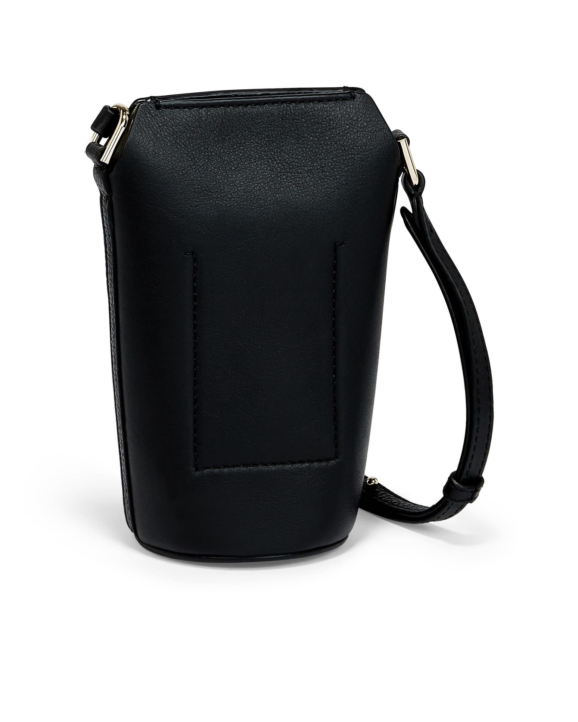 ECCO® Textureblock Pot Leather Crossbody Bag - Black - Back