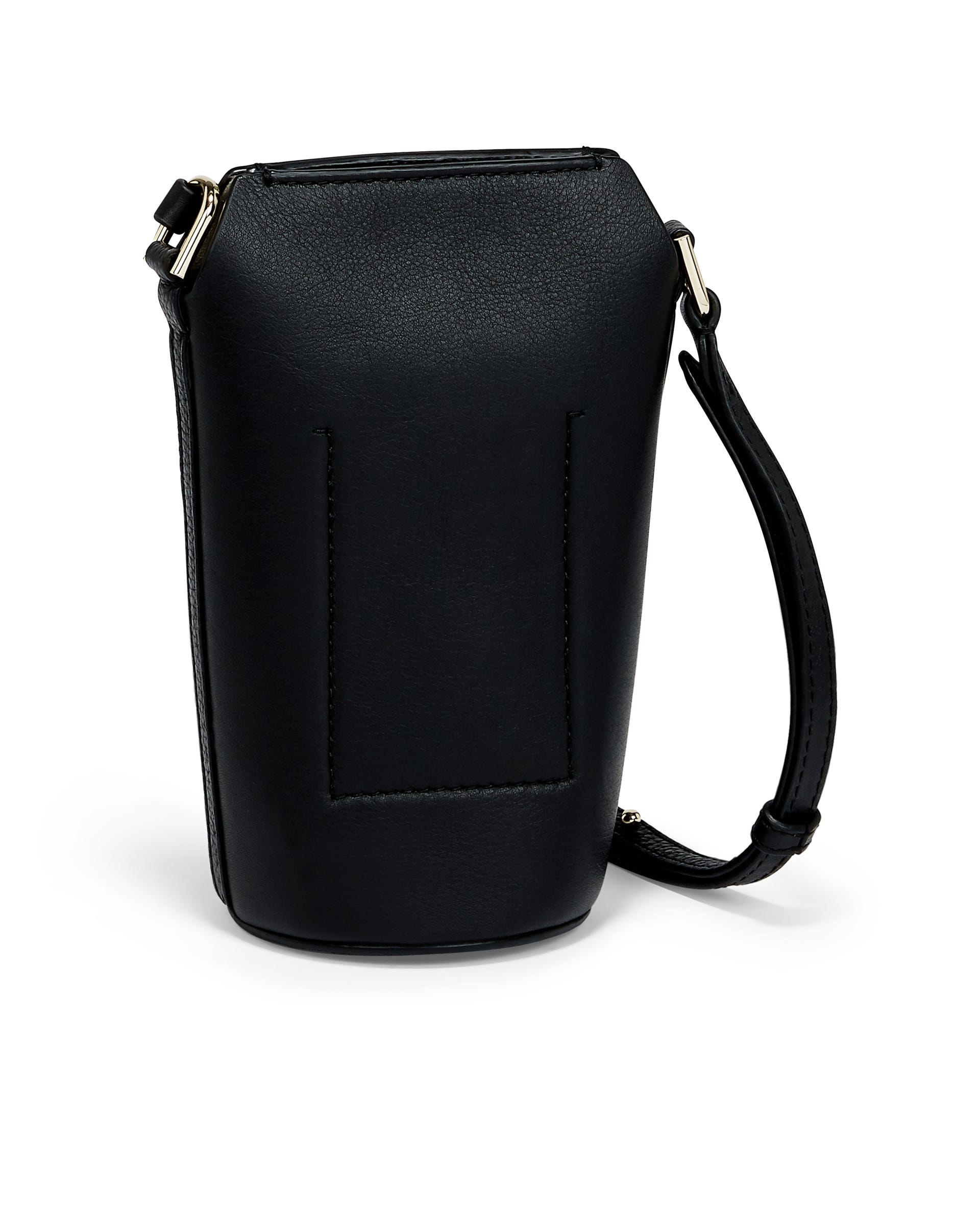 ECCO® Textureblock Pot Leather Crossbody Bag - Black - Back