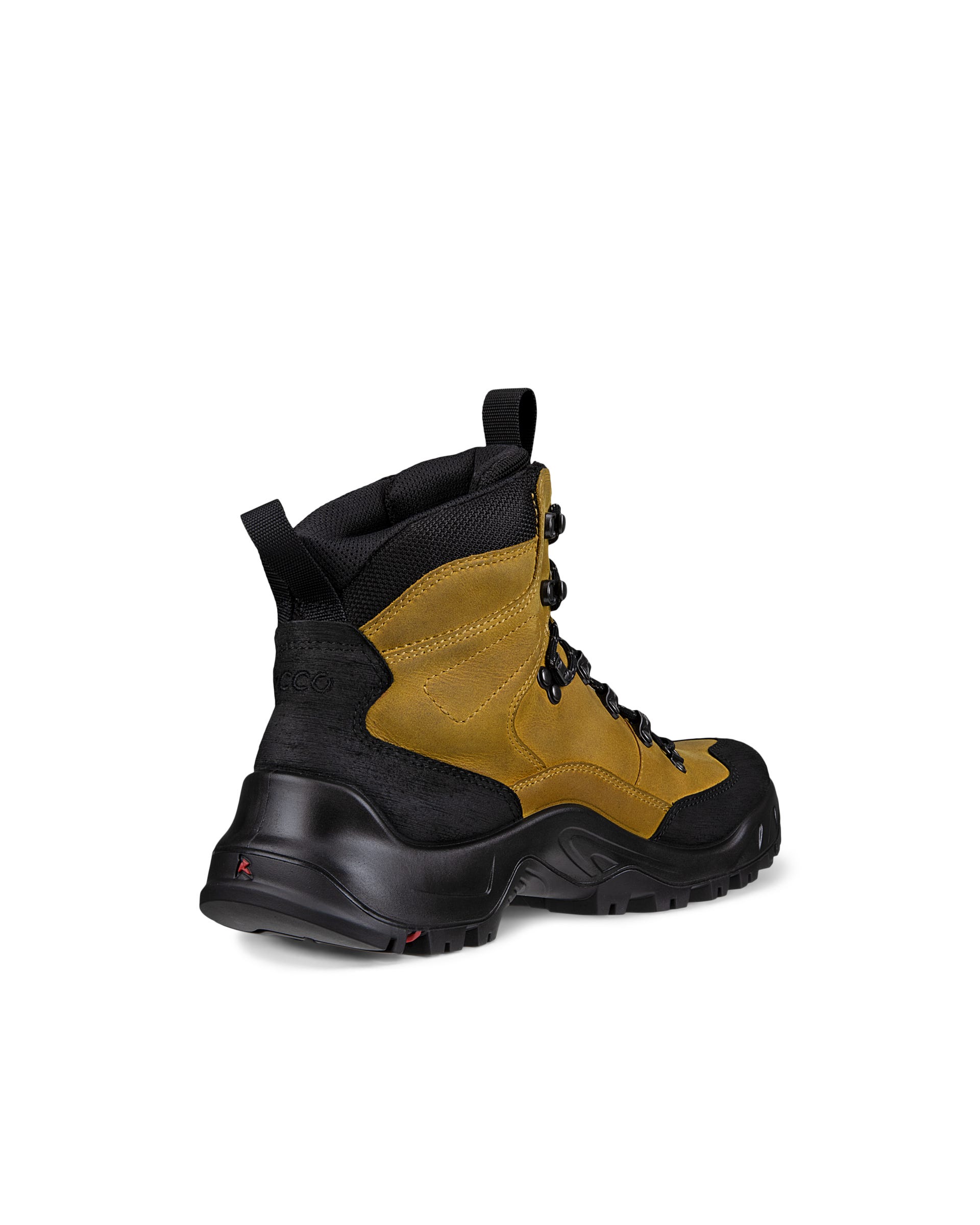 Men's ECCO® Offroad Nubuck Waterproof Mid-Cut Outdoor Boot - Yellow - Back
