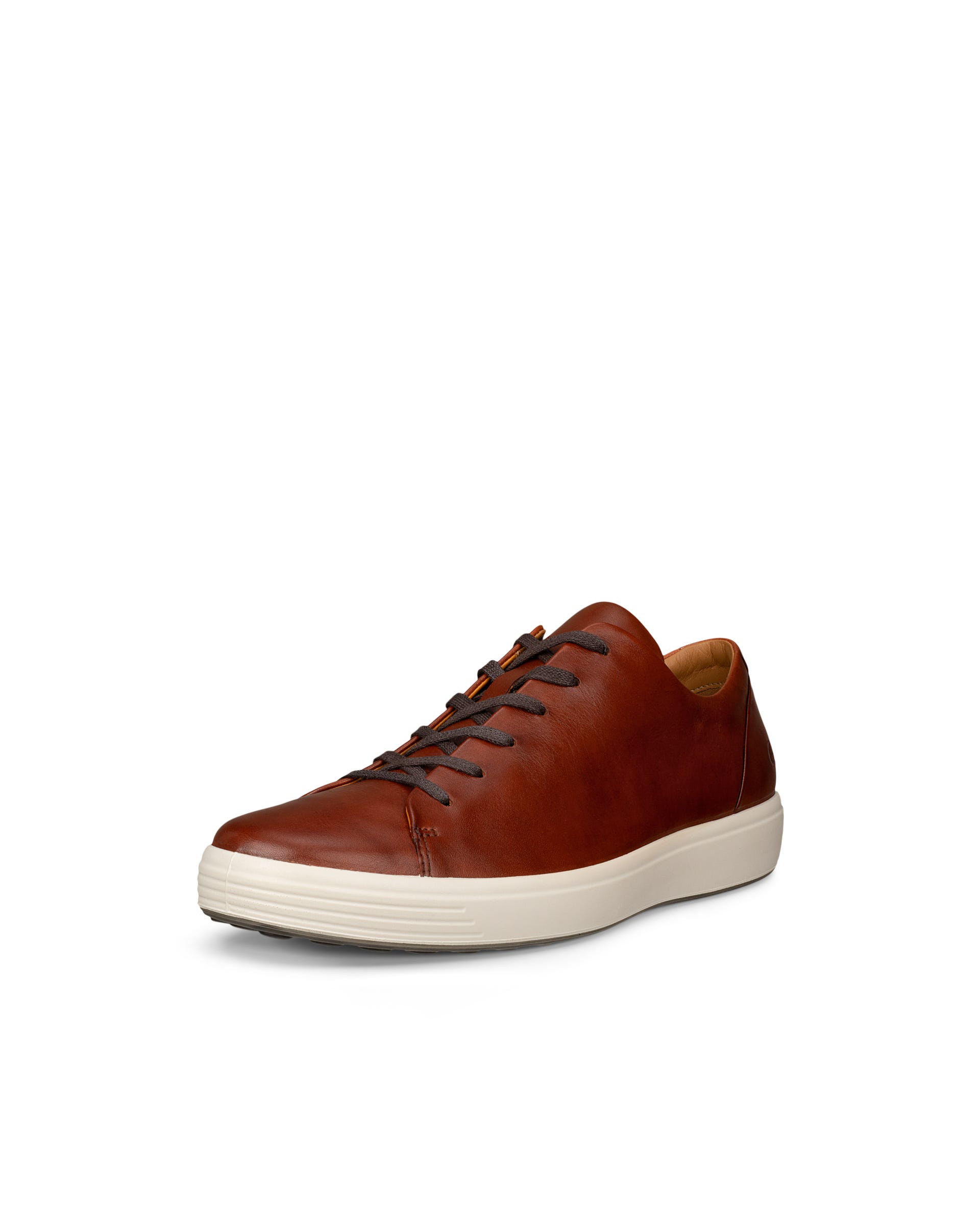 Men's ECCO® Soft 7 Leather Lace-Up Shoe - Brown - Outside