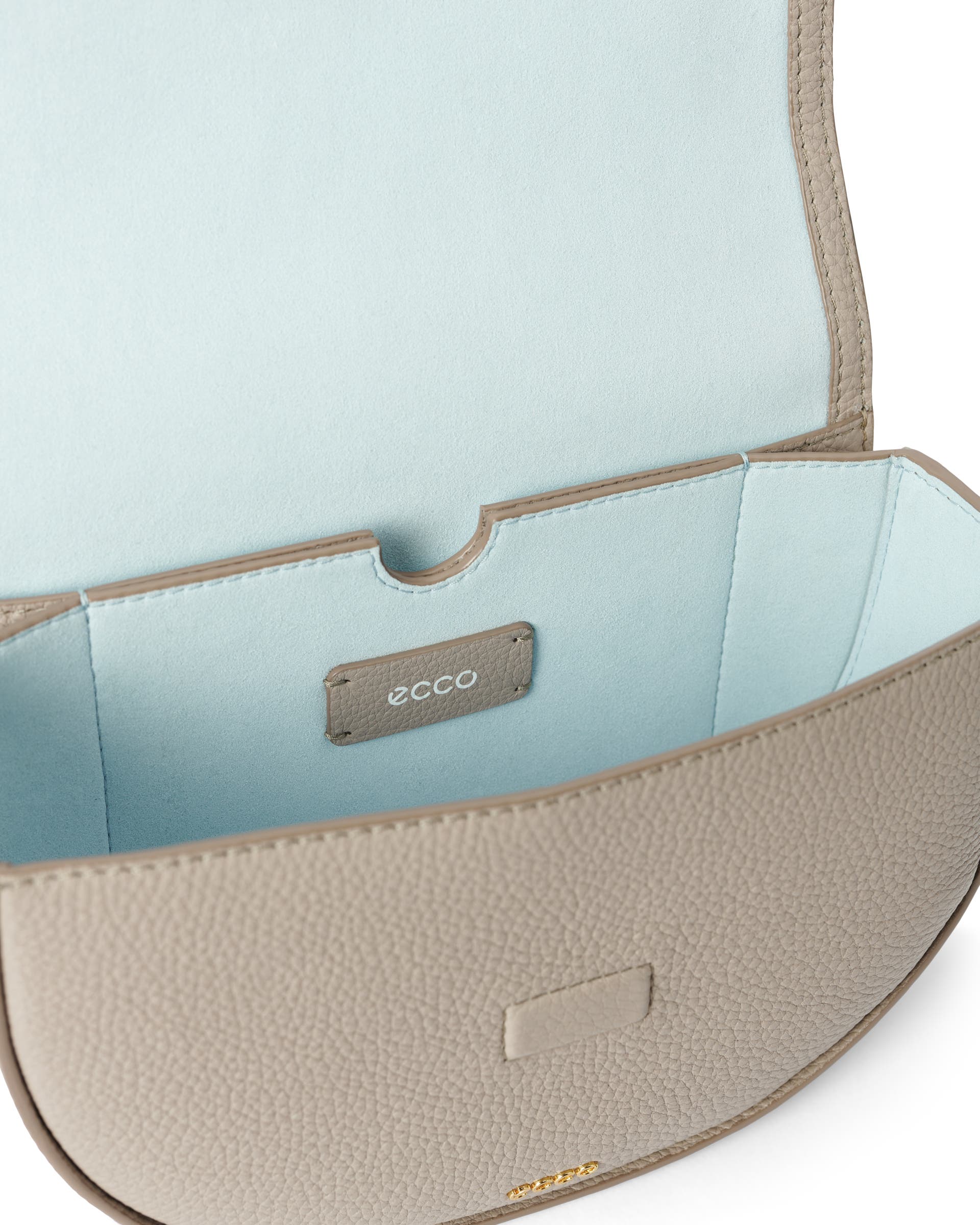 ECCO® Saddle Bag Leather Crossbody Bag - Beige - Inside