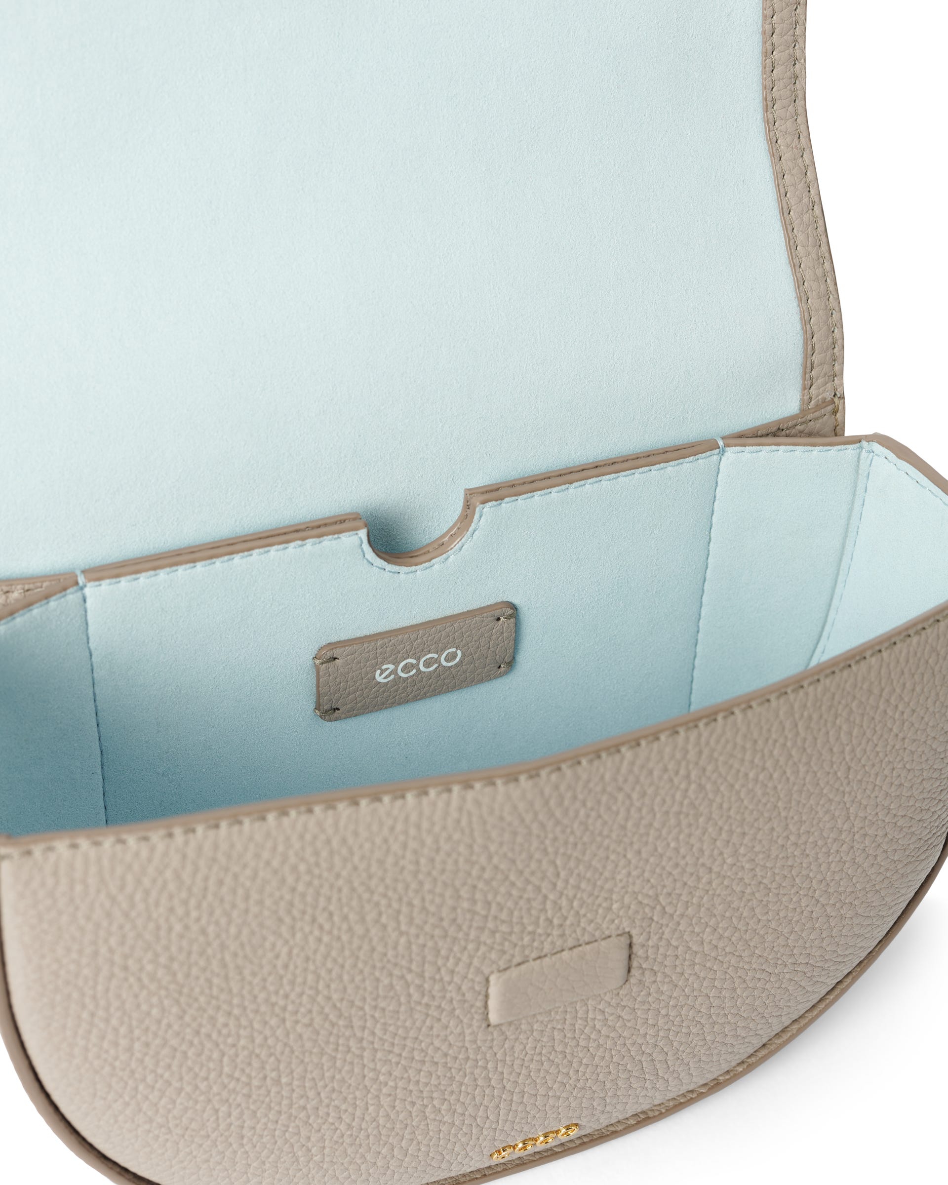 ECCO® Saddle Bag Leather Crossbody Bag - Beige - Inside