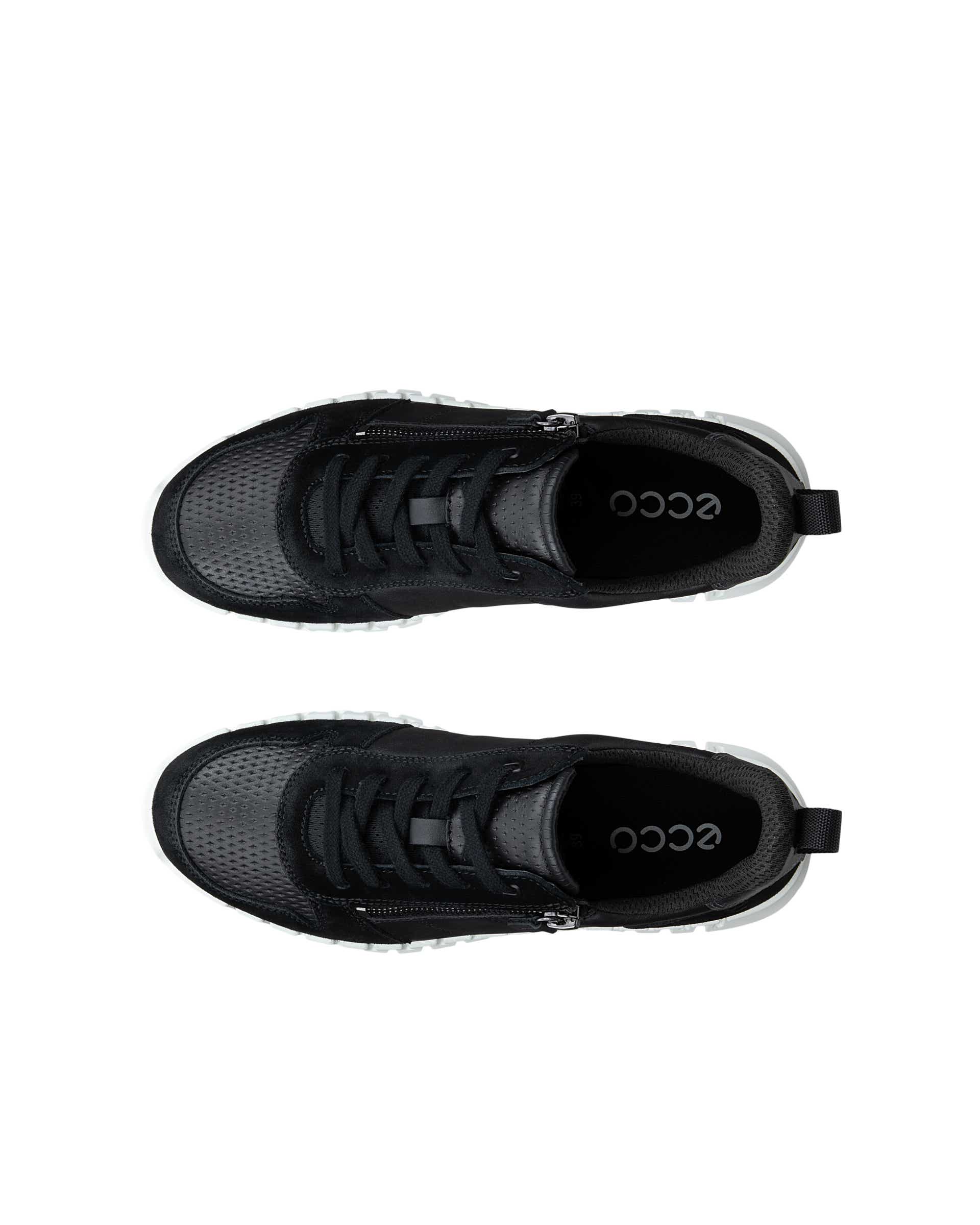 ECCO GRUUV SIDE ZIP WOMEN'S SNEAKER - Black - Top left pair