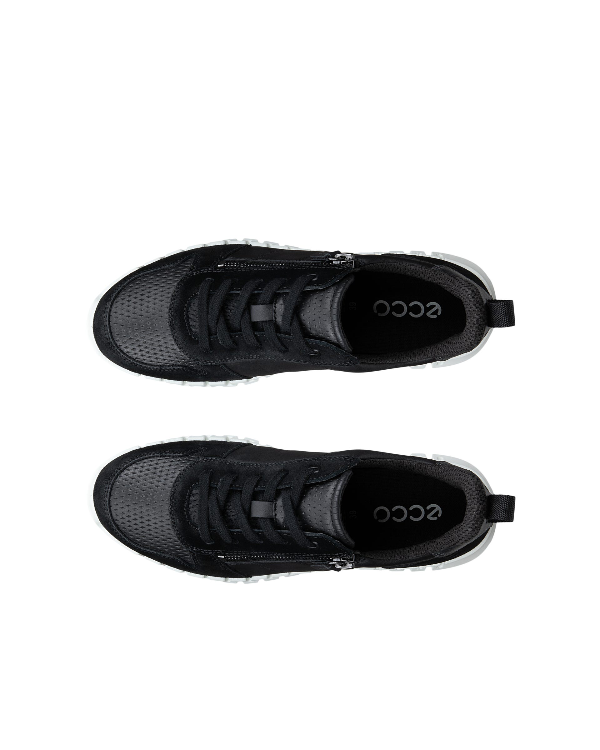 ECCO GRUUV SIDE ZIP WOMEN'S SNEAKER - Black - Top left pair