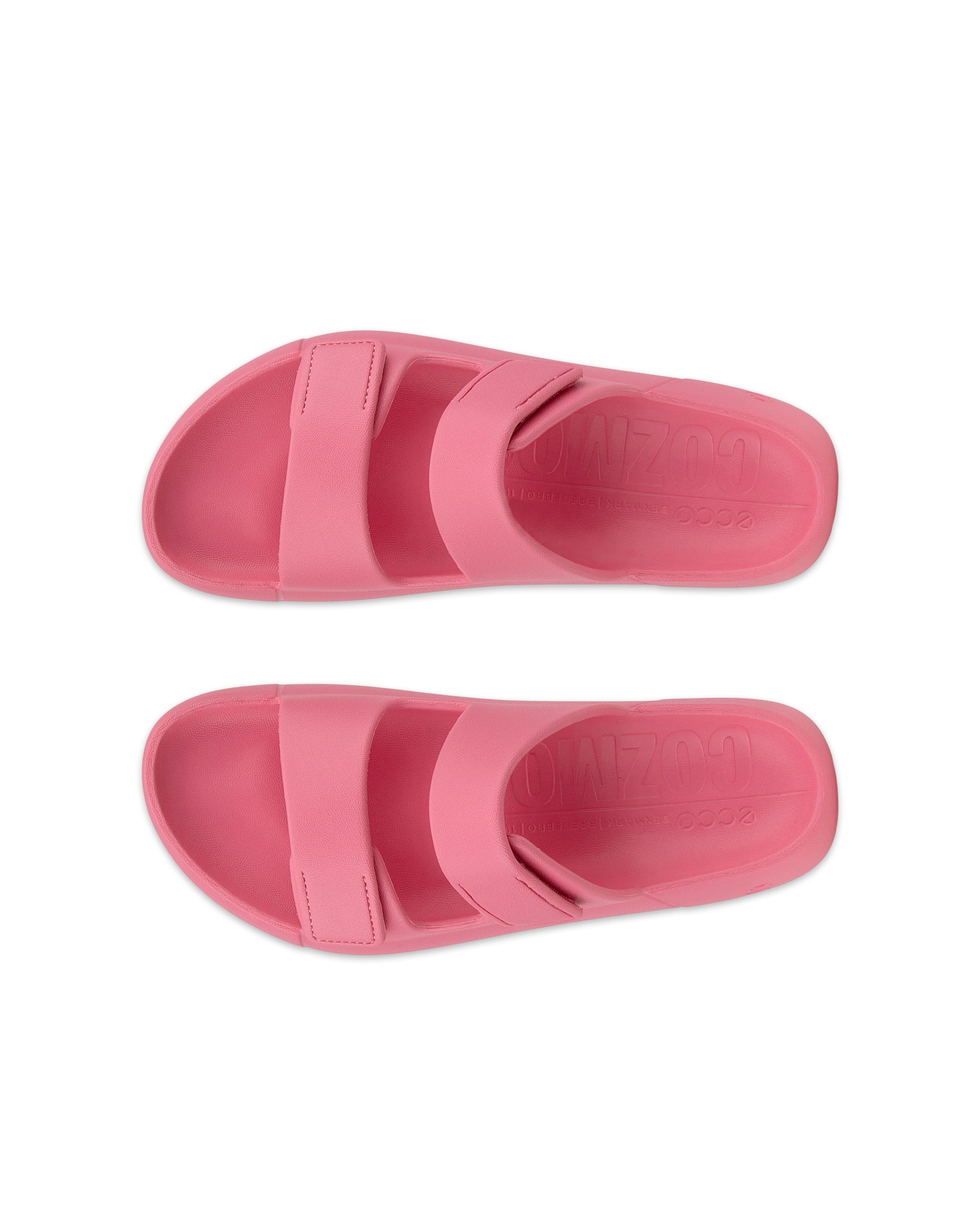 Unisex ECCO® Cozmo E Two Strap Sandal - Pink - Top left pair