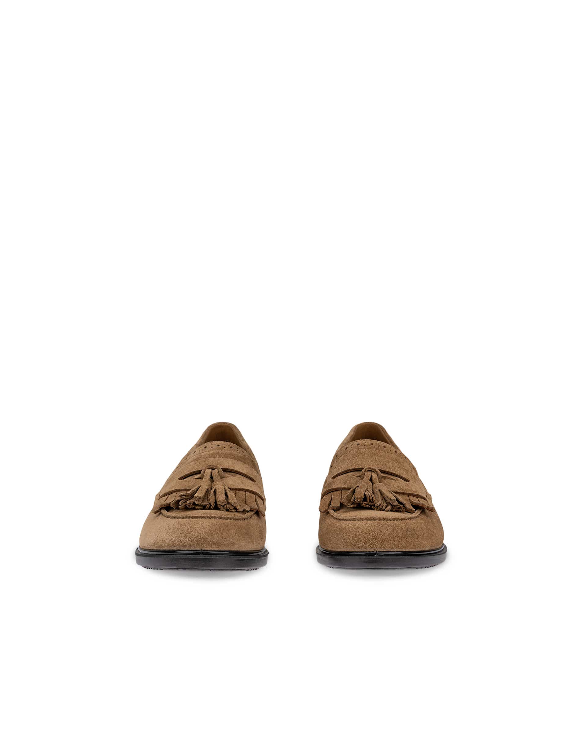 Women's ECCO® Dress Classic 15 Suede Loafer - Brown - Front pair