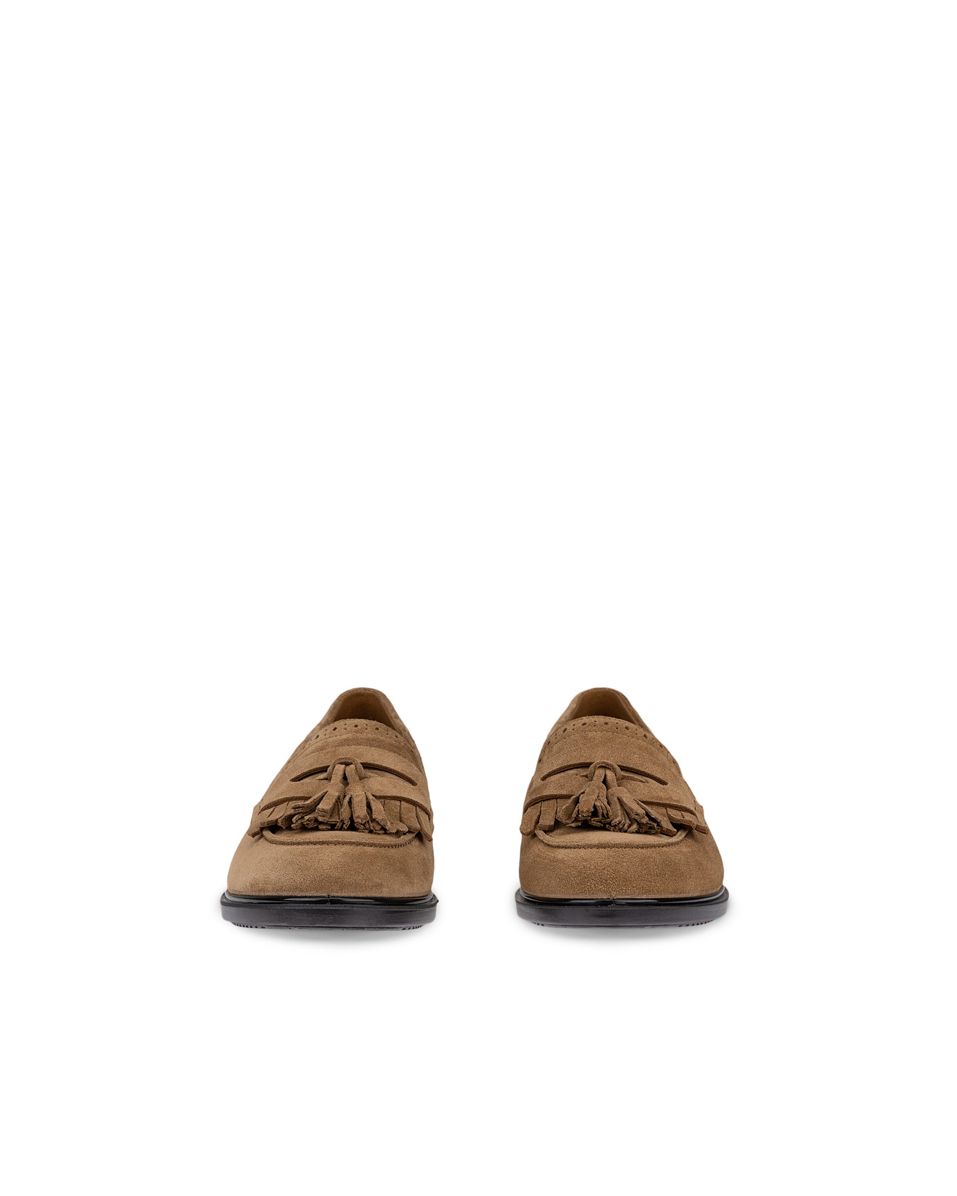 Women's ECCO® Dress Classic 15 Suede Loafer - Brown - Front pair