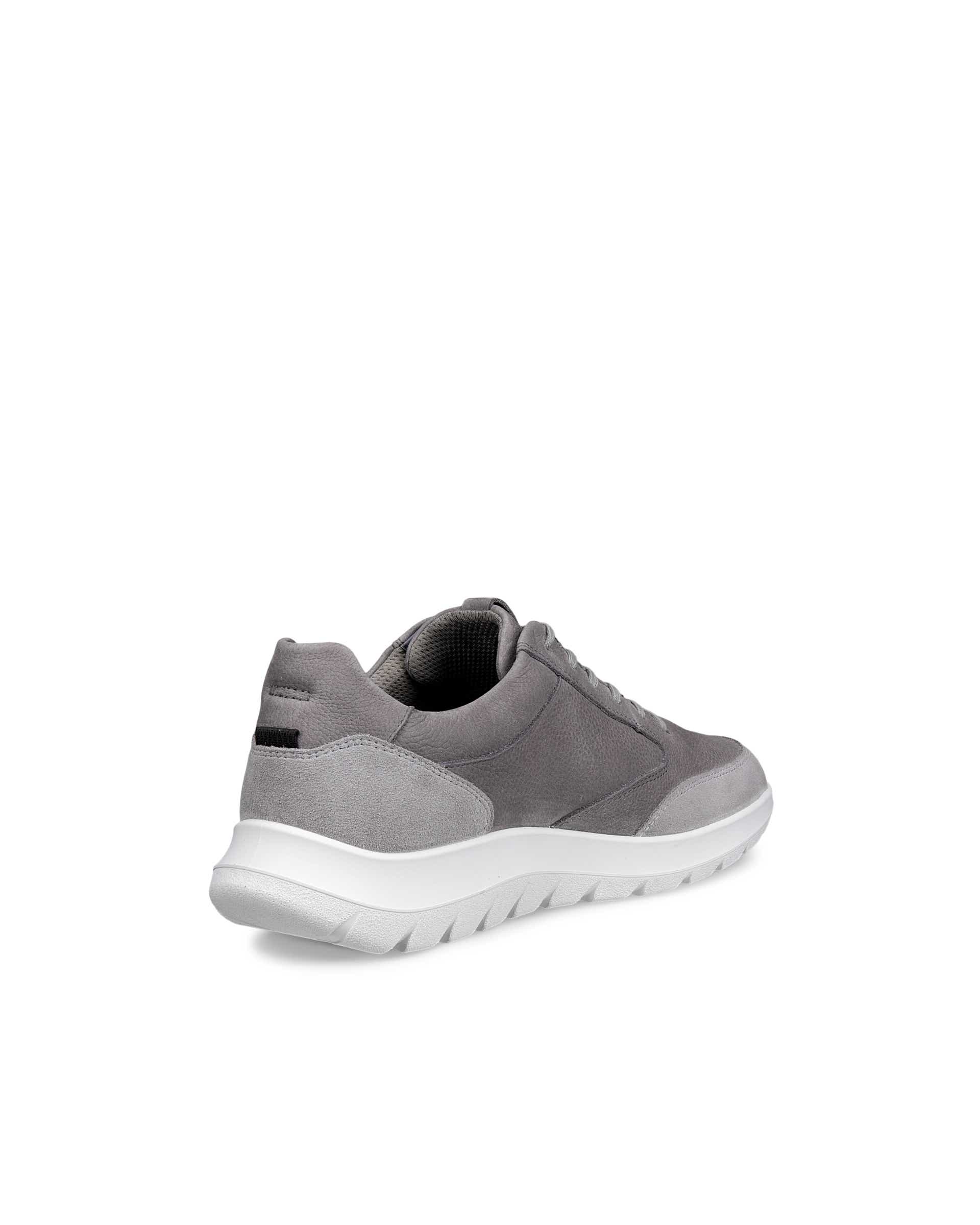 Men's ECCO® CITY STRIDE Nubuck Sneaker - Gray - Back
