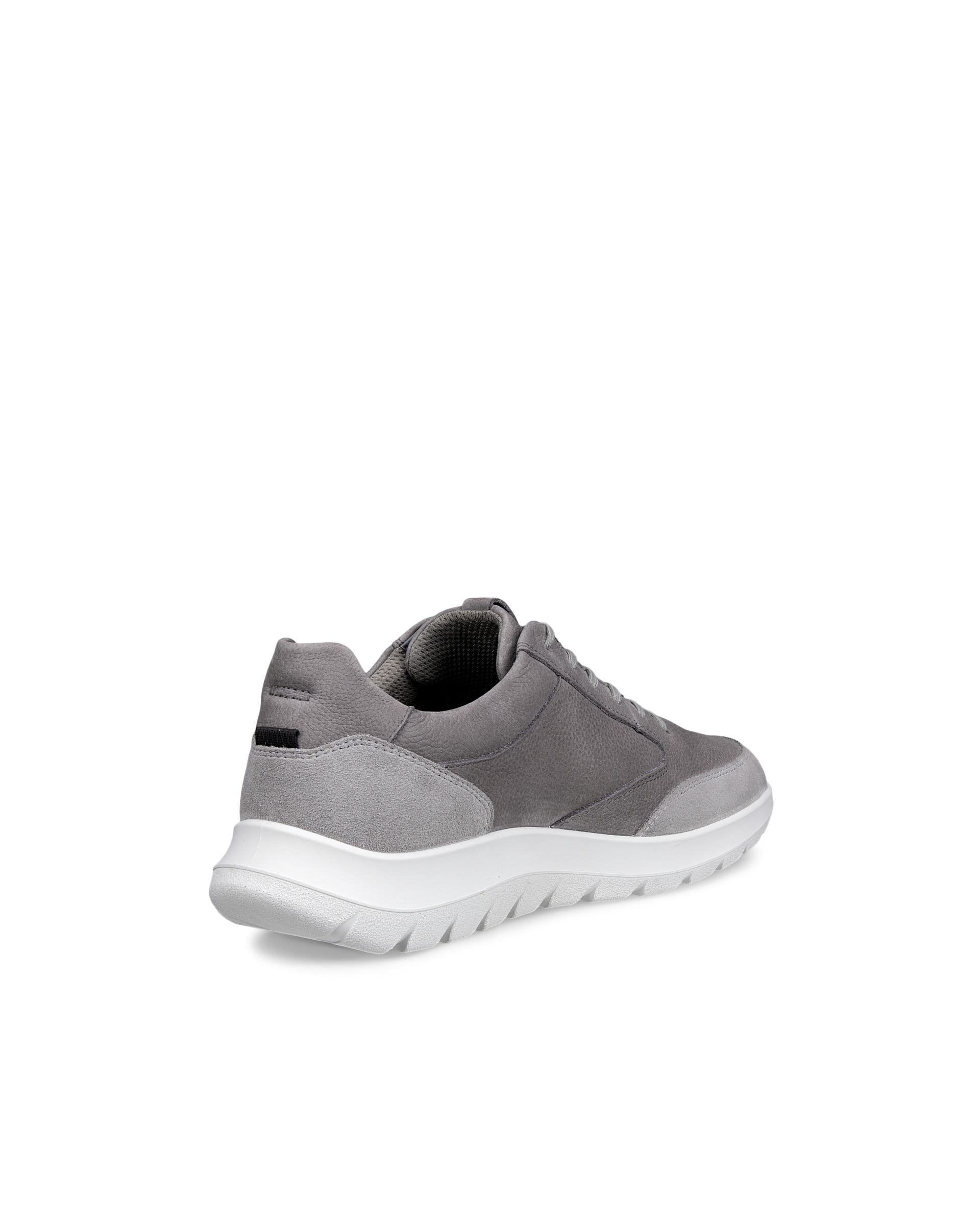 Men's ECCO® CITY STRIDE Nubuck Sneaker - Gray - Back