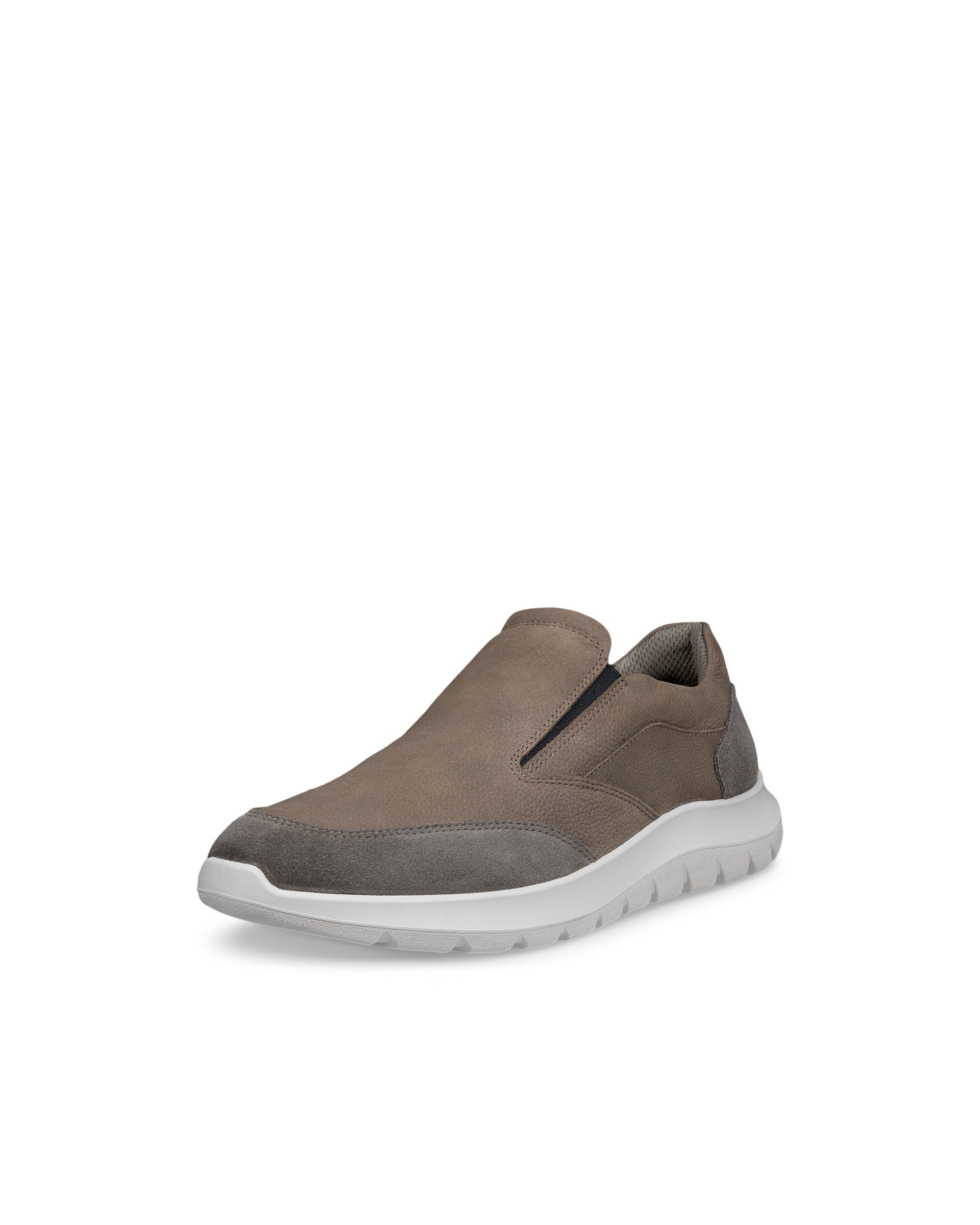 Men's ECCO® CITY STRIDE Nubuck Slip-On Trainer - Brown - Outside