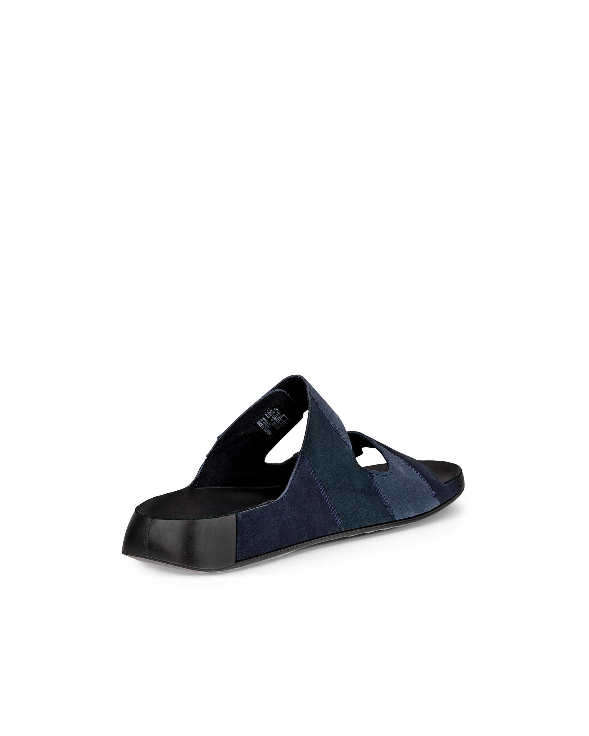 ECCO Cozmo Upcycle Slide メンズ レザー2ストラップサンダル - ブルー - Back