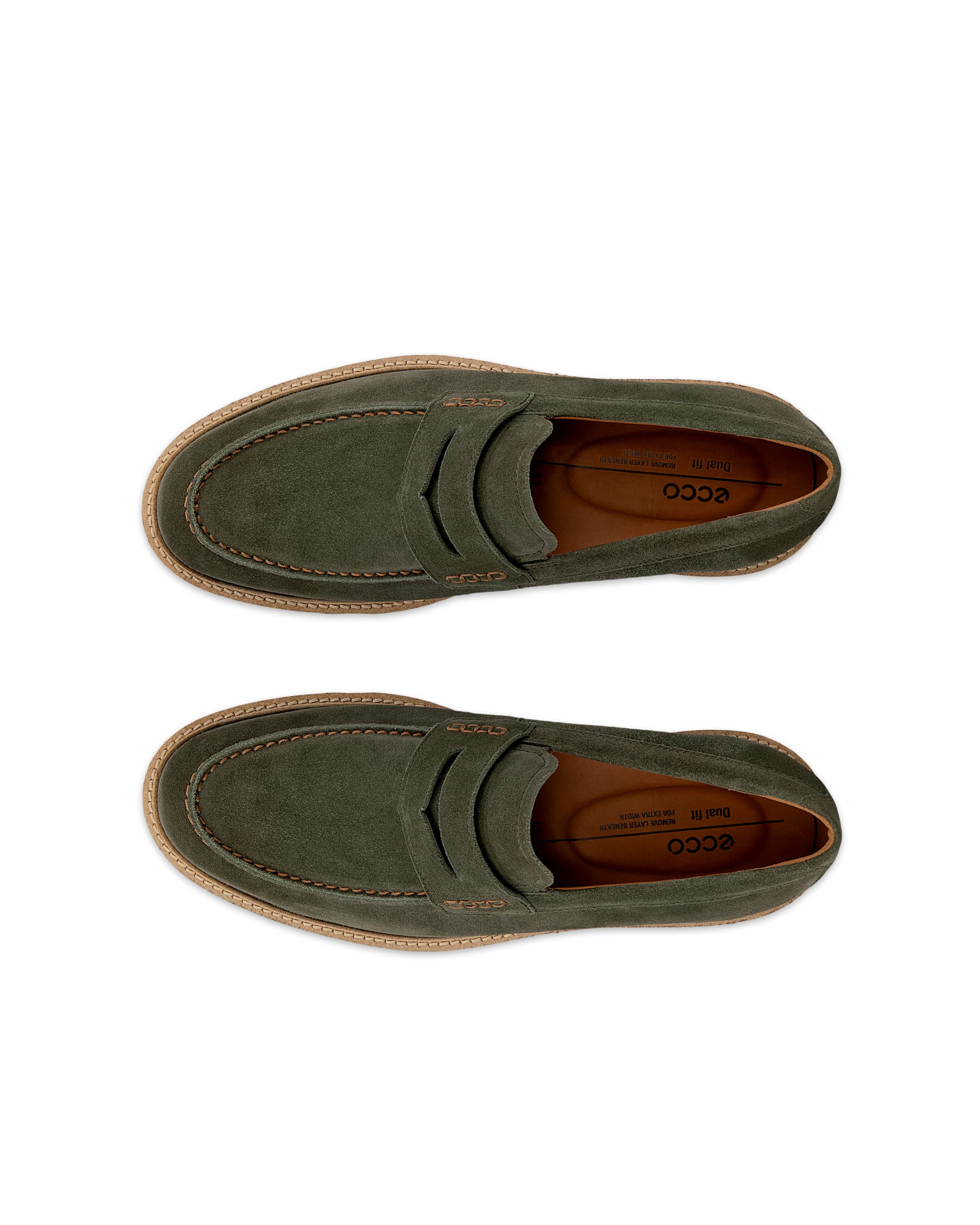ECCO Metropole London メンズ スエードモックトゥシューズ - グリーン - Top left pair