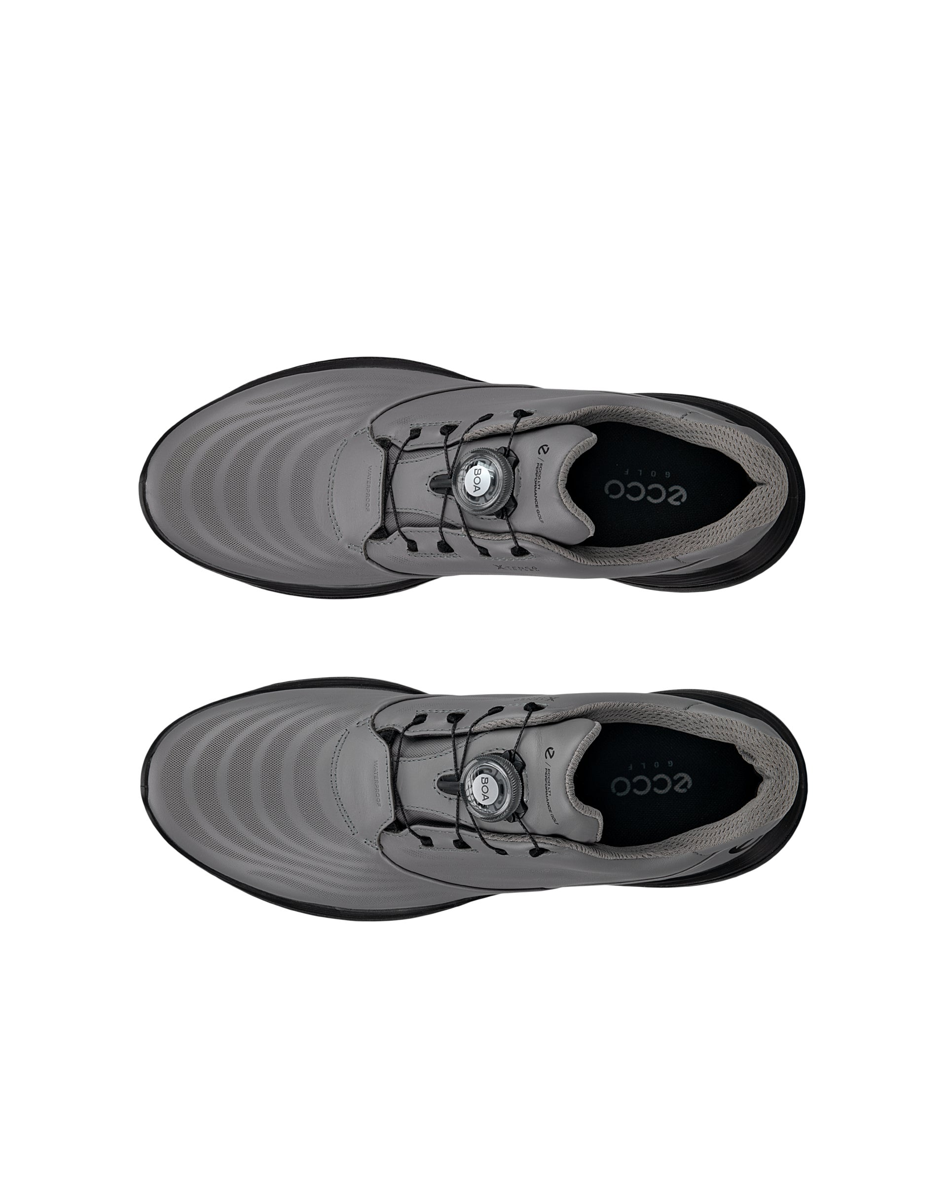 Moški vodoodporni usnjeni čevlji za golf ECCO® Golf LT1 - Siva - Top left pair