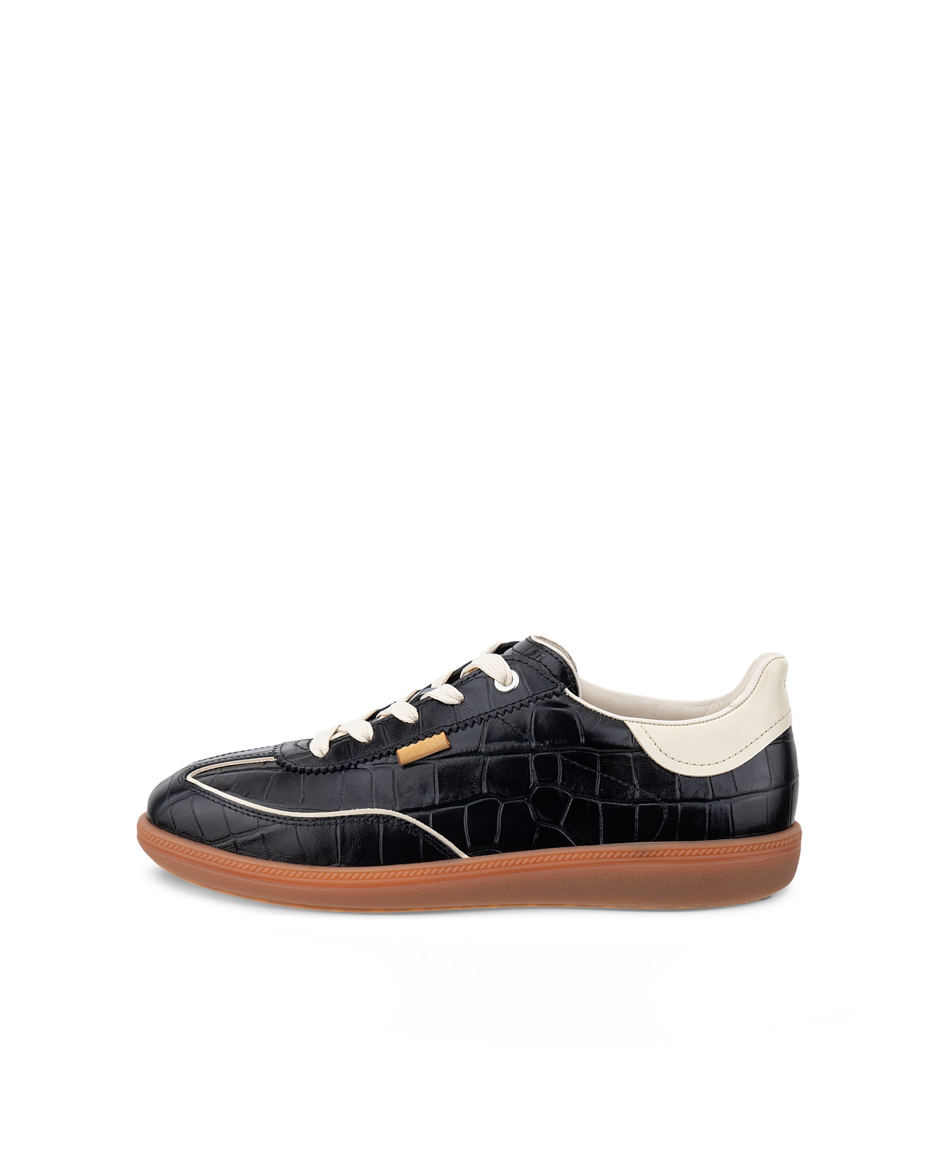 Women's ECCO® Soft 11 Leather Lace-Up Sneaker - Black - Outside