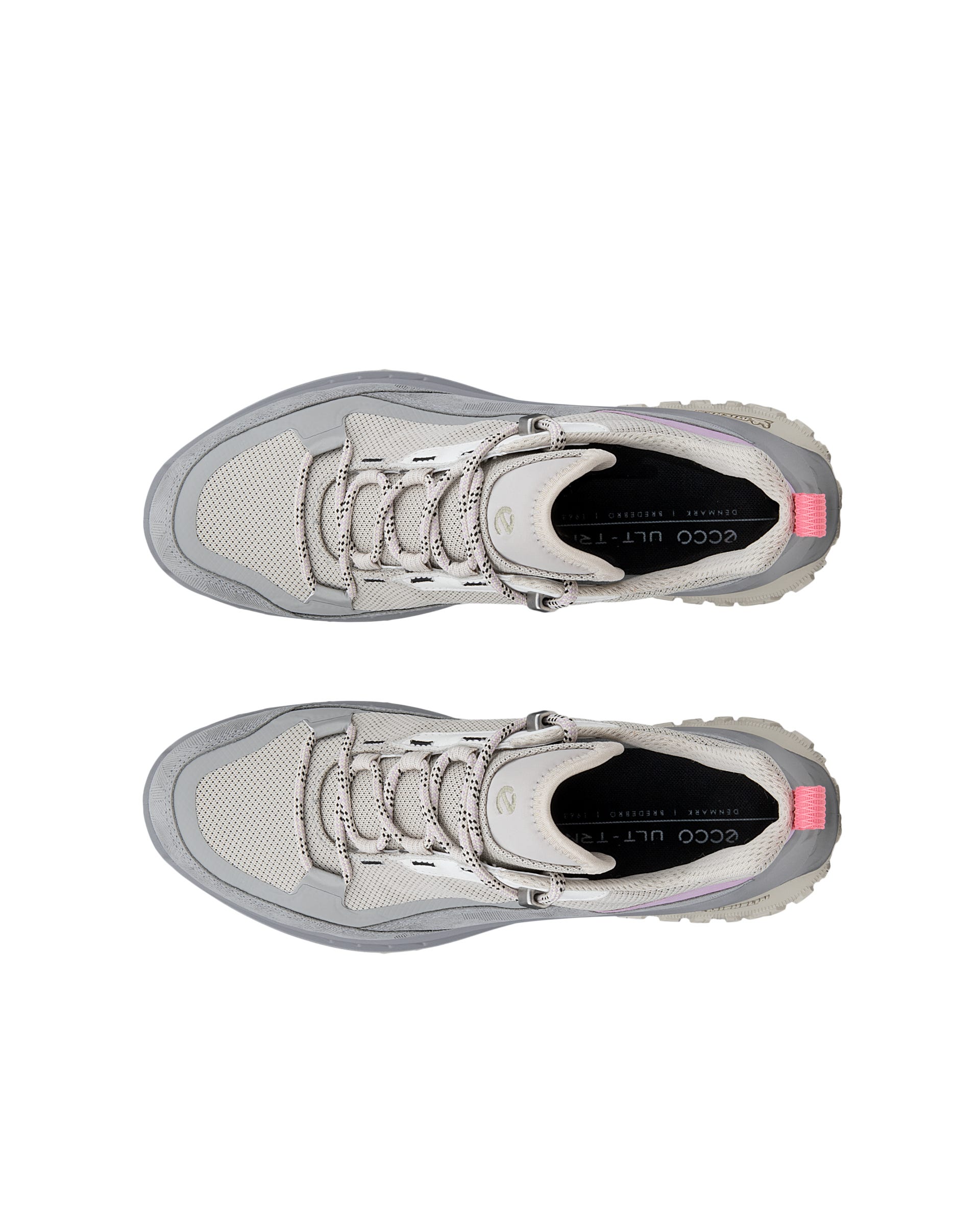 Women's ECCO® ULT-TRN Nubuck Waterproof Hiking Shoe - Grey - Top left pair