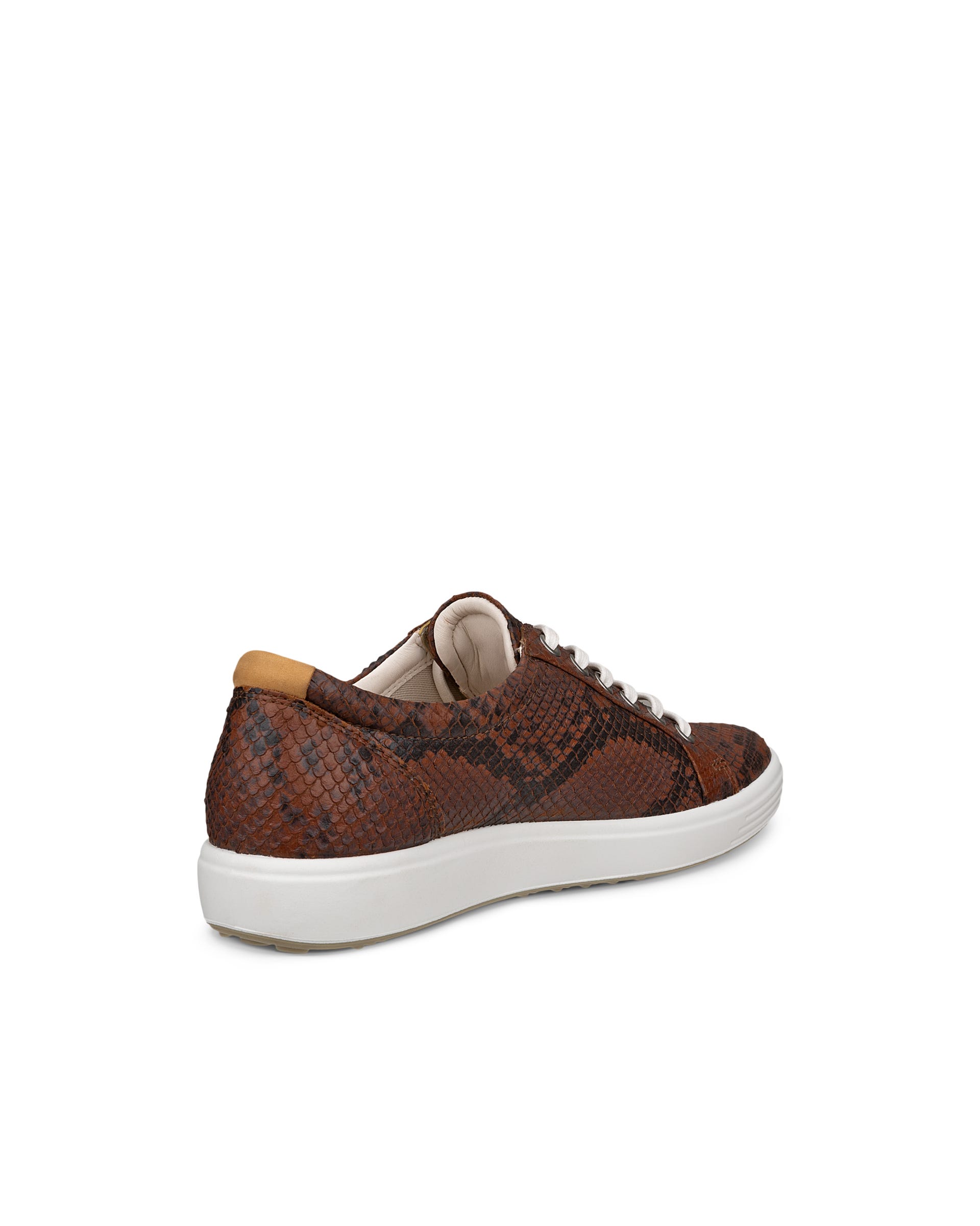 Women's ECCO® Soft 7 Leather Sneaker - Brown - Back