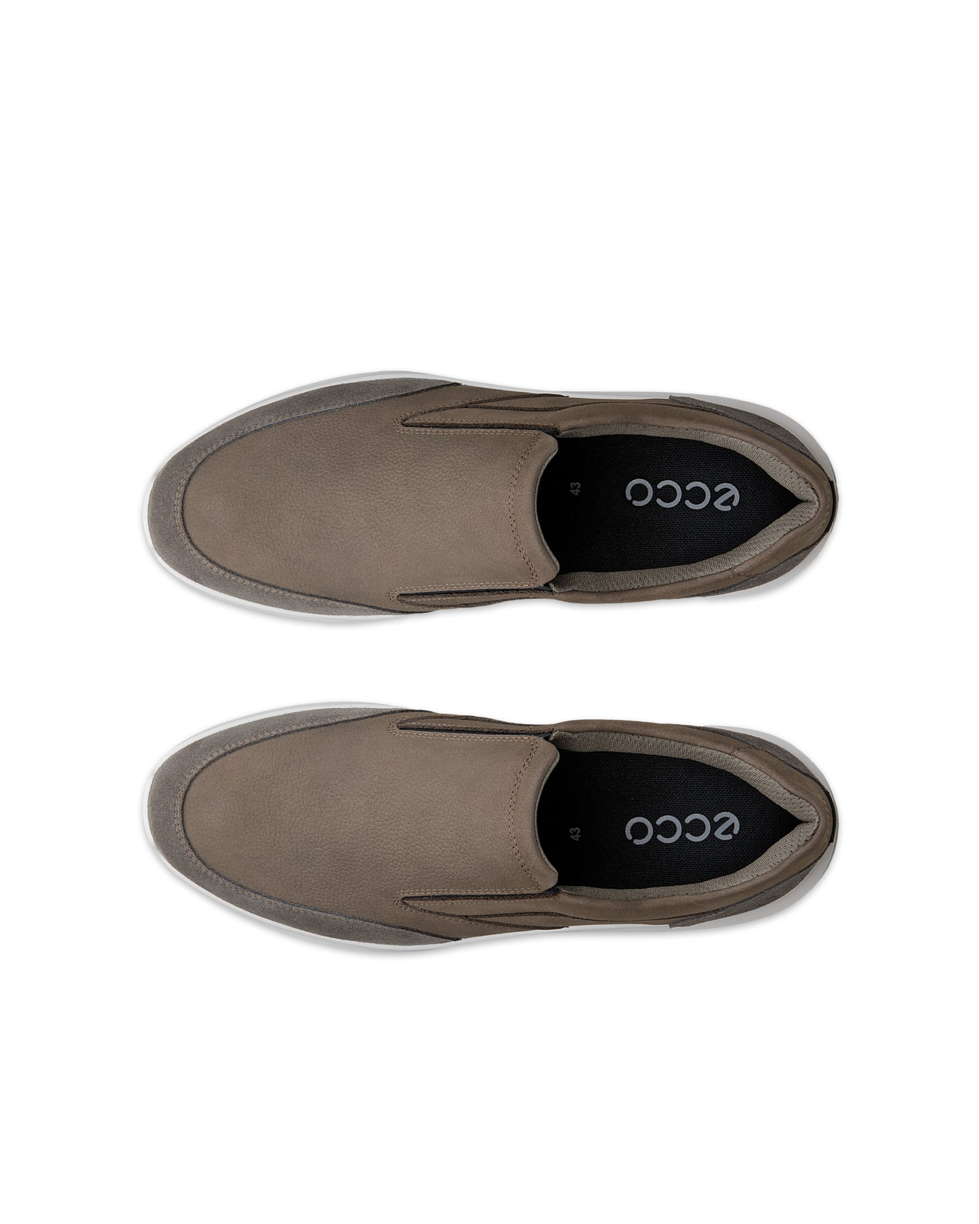 Men's ECCO® CITY STRIDE Nubuck Slip-On Trainer - Brown - Outside