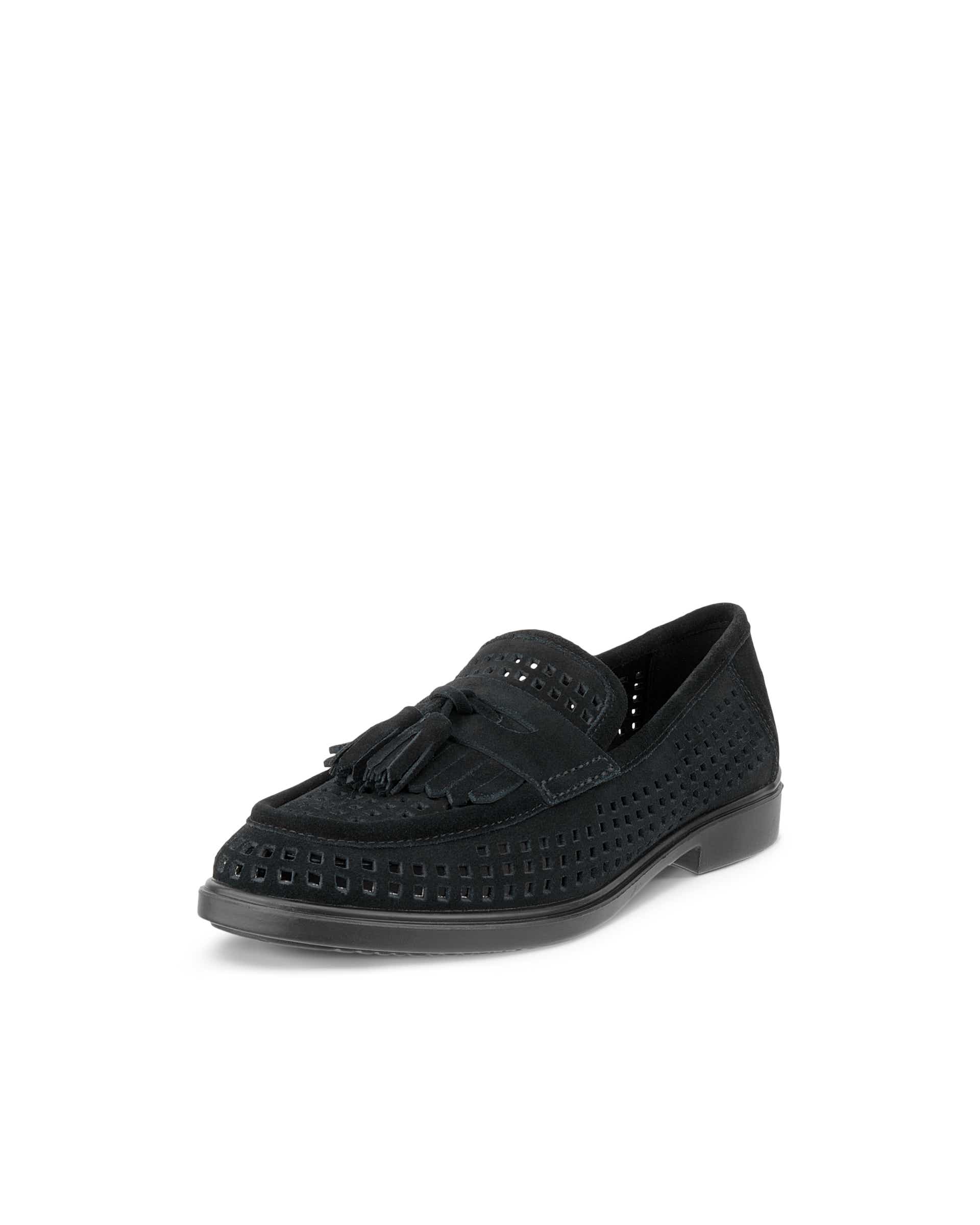 Women's ECCO® Dress Classic 15 Suede Loafer - Black - Main