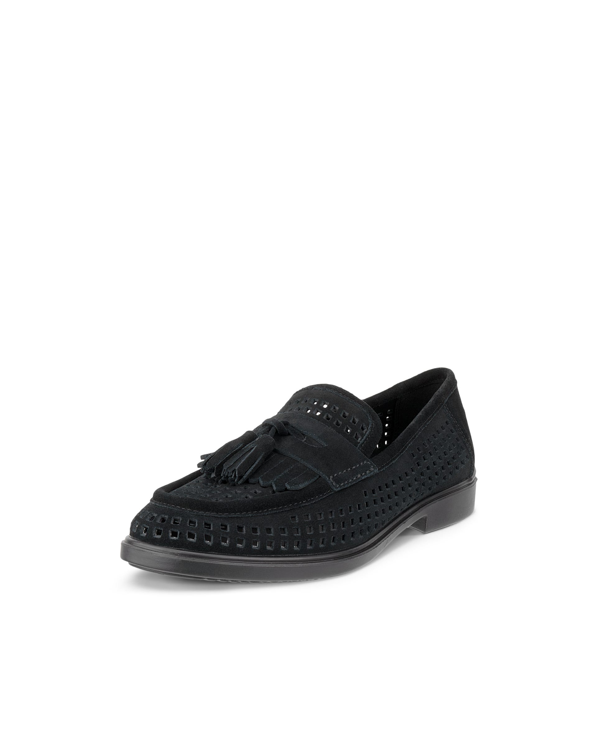 Women's ECCO® Dress Classic 15 Suede Loafer - Black - Main
