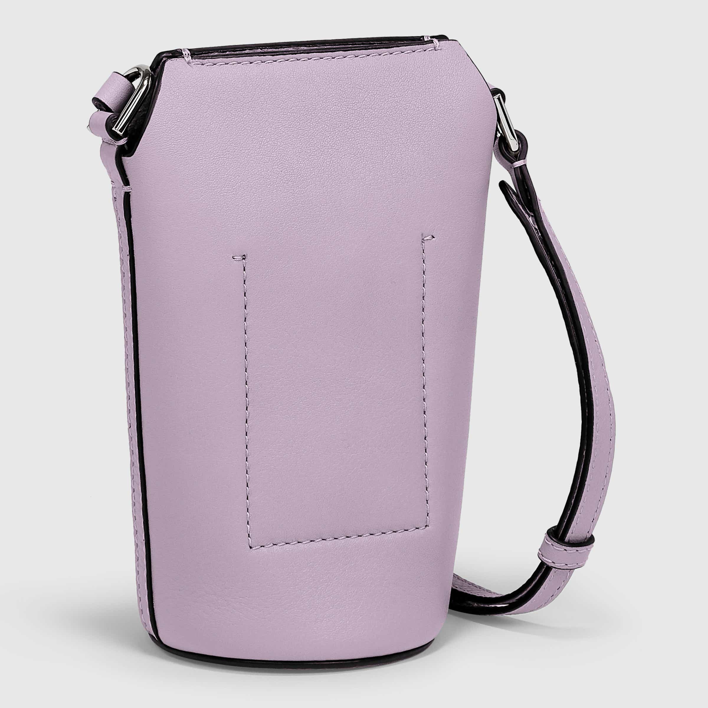 ECCO® Textureblock Pot Leather Crossbody Bag - Purple - Back