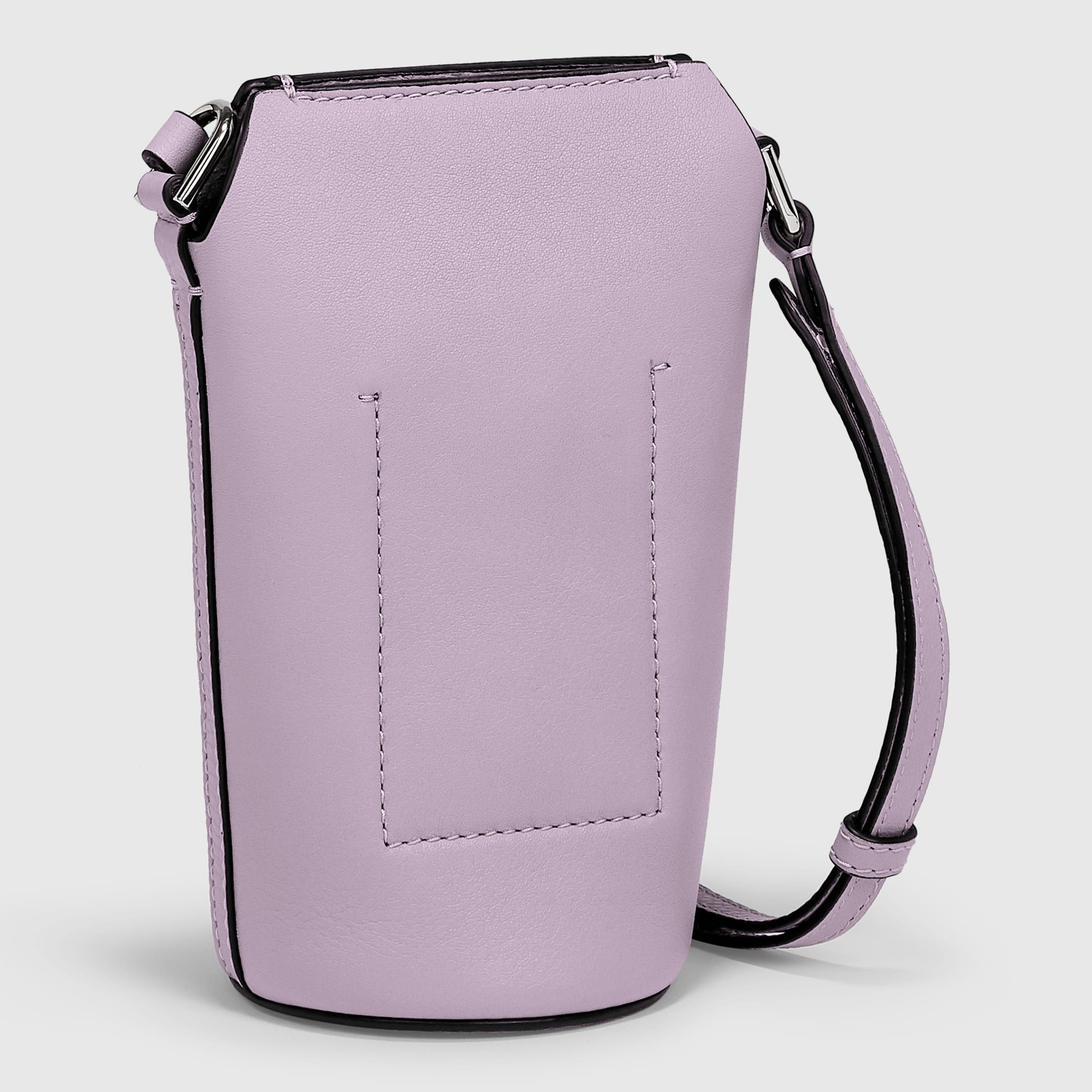 ECCO® Textureblock Pot Leather Crossbody Bag - Purple - Back