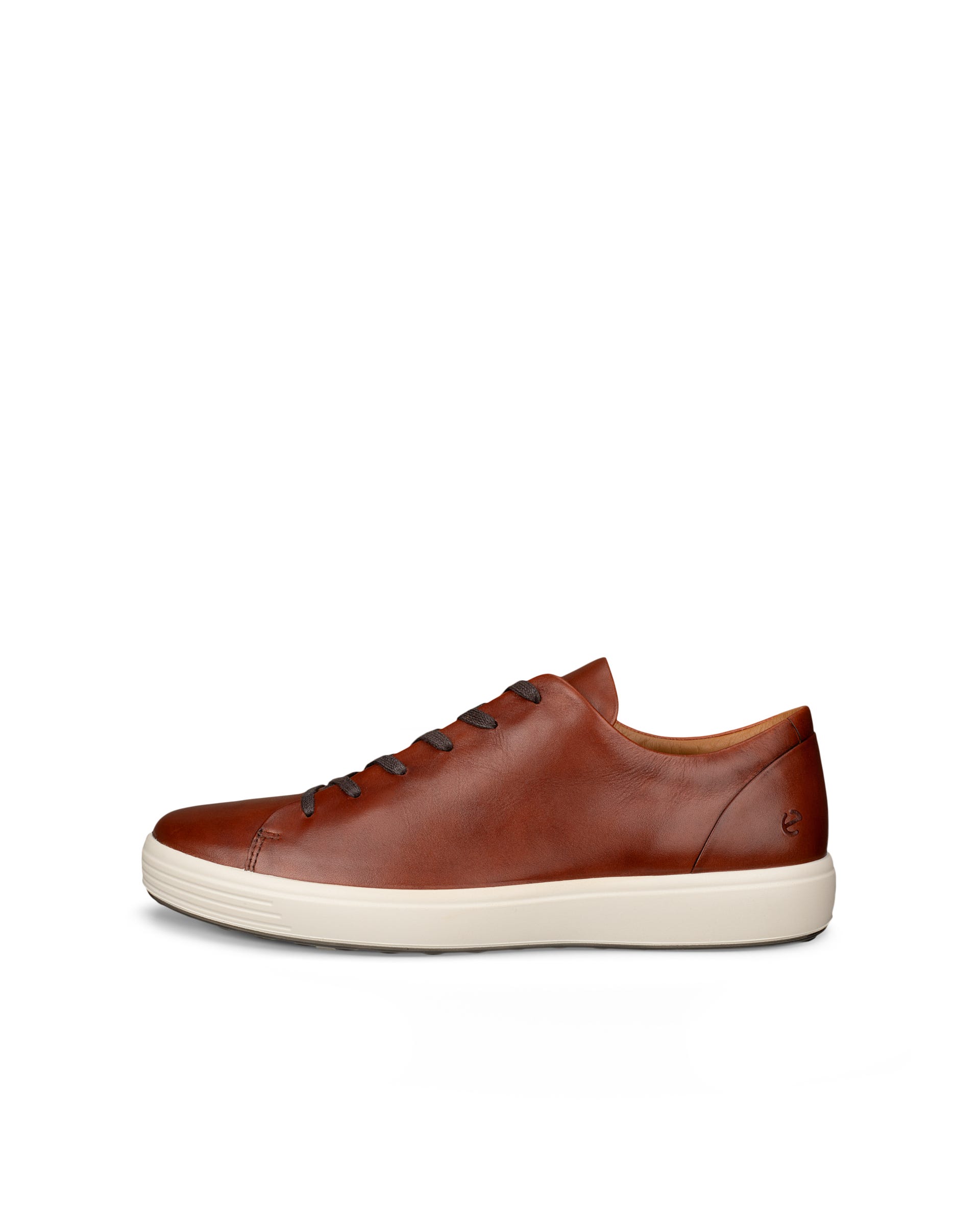 Men's ECCO® Soft 7 Leather Lace-Up Shoe - Brown - Outside