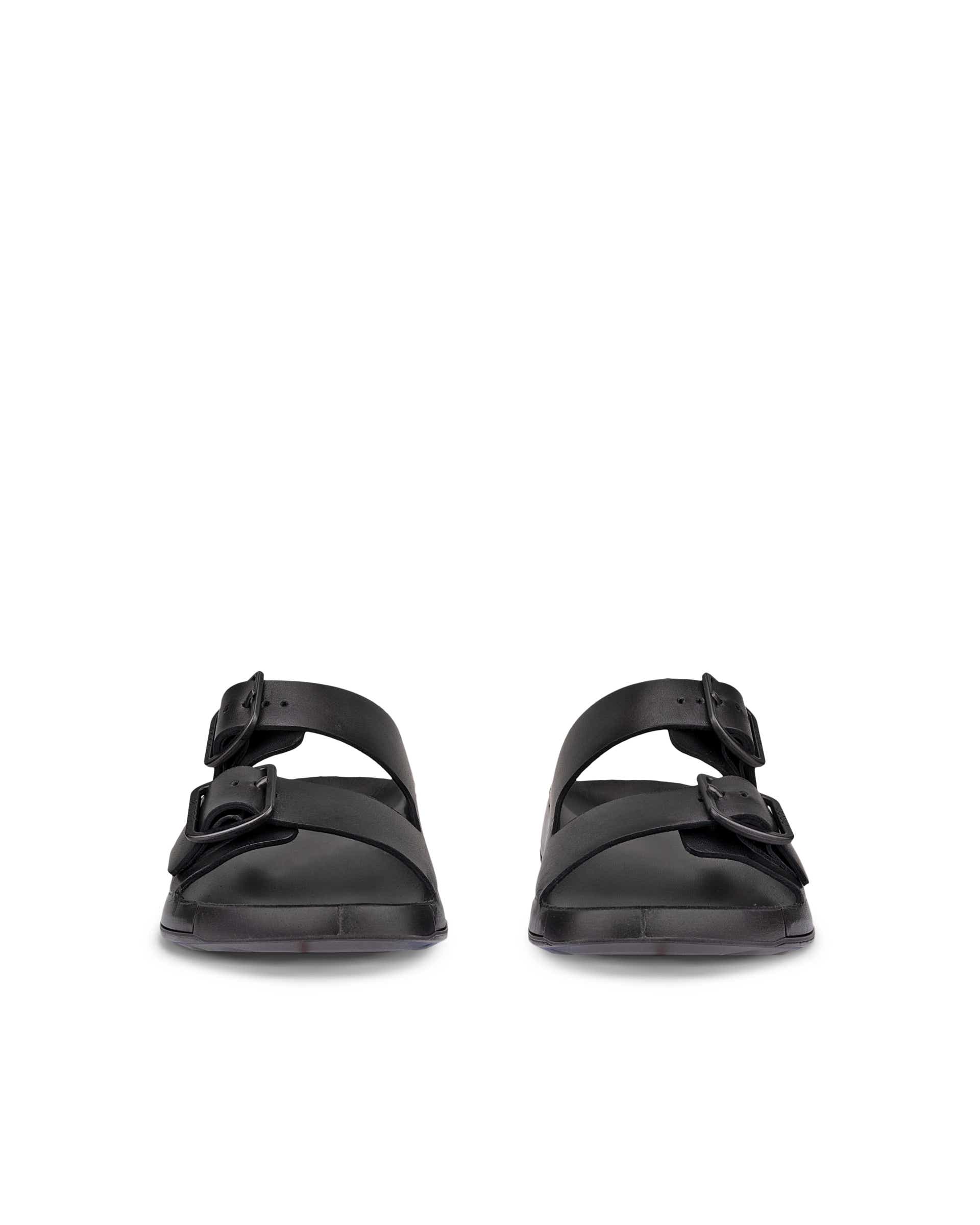 Men's ECCO® Cozmo Leather Two Strap Sandal - Black - Front pair