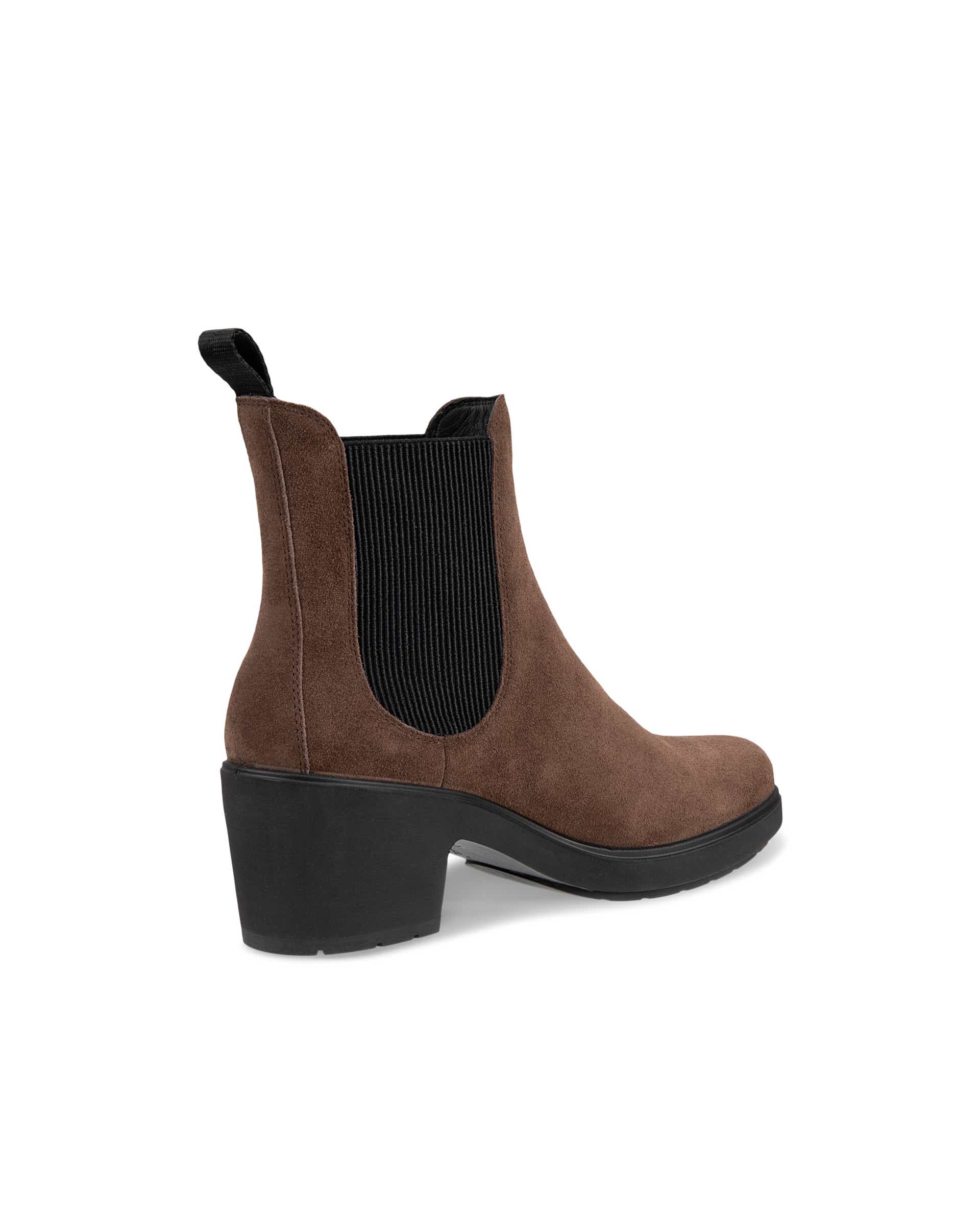 ECCO® Metropole Zurich Damen Chelsea Boot aus Veloursleder - Braun - Back