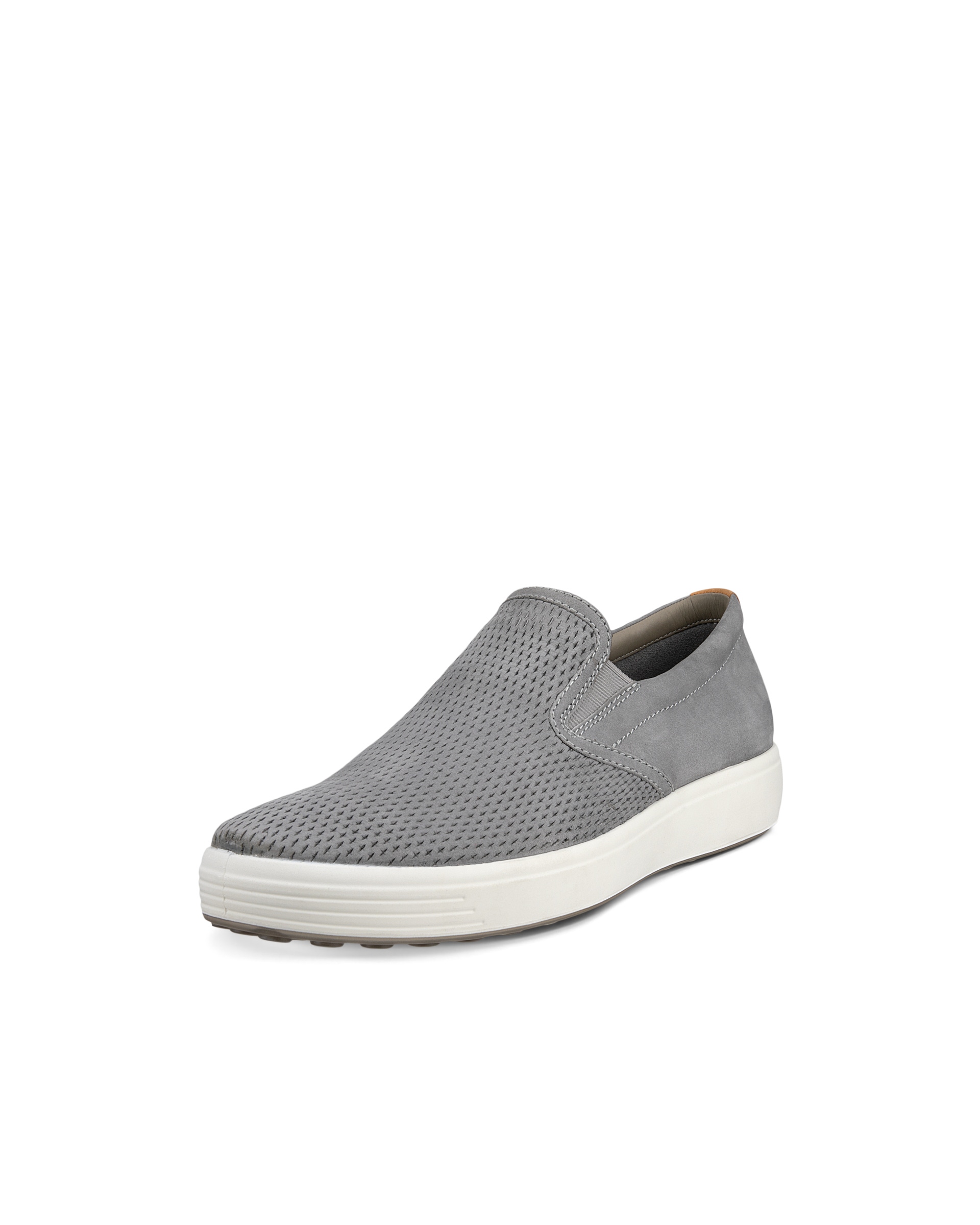 Men's ECCO® Soft 7 Nubuck Slip-On - Grey - Main