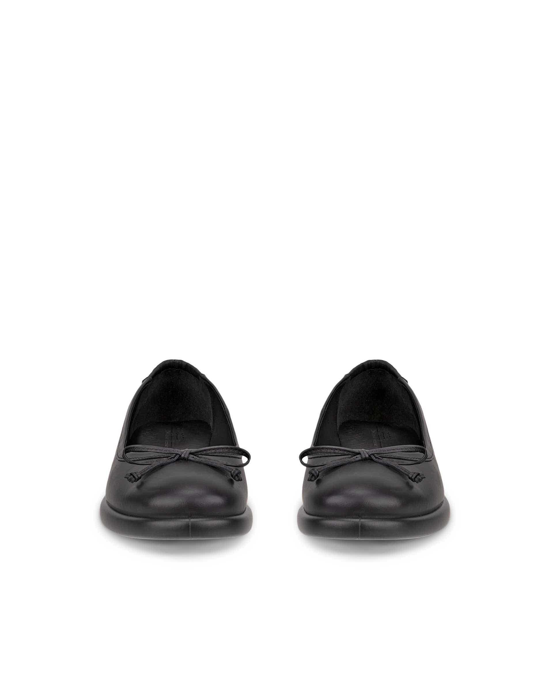 Women's ECCO® Sculpted LX 15 BOW Leather Ballerina - Black - Front pair