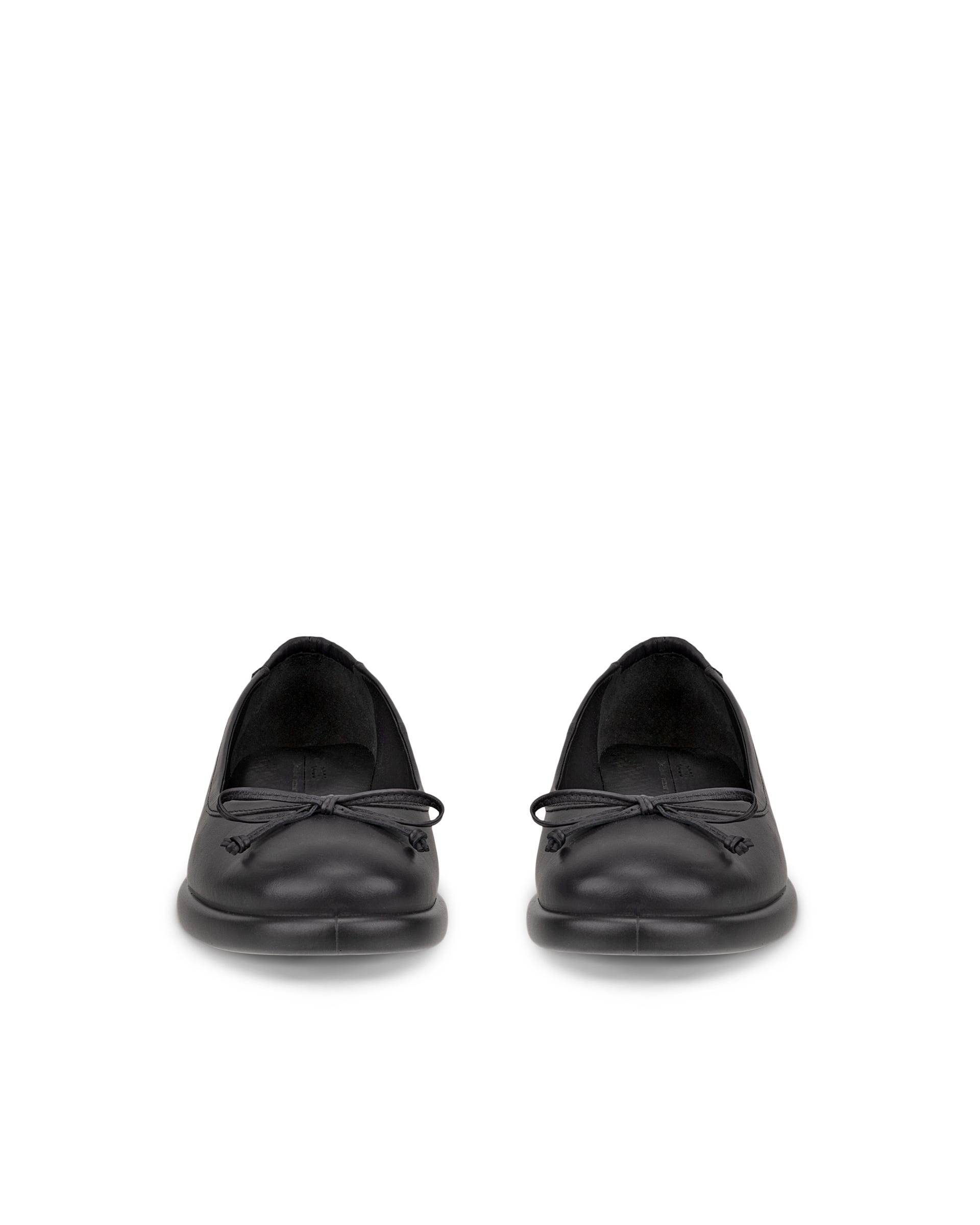 Women's ECCO® Sculpted LX 15 BOW Leather Ballerina - Black - Front pair