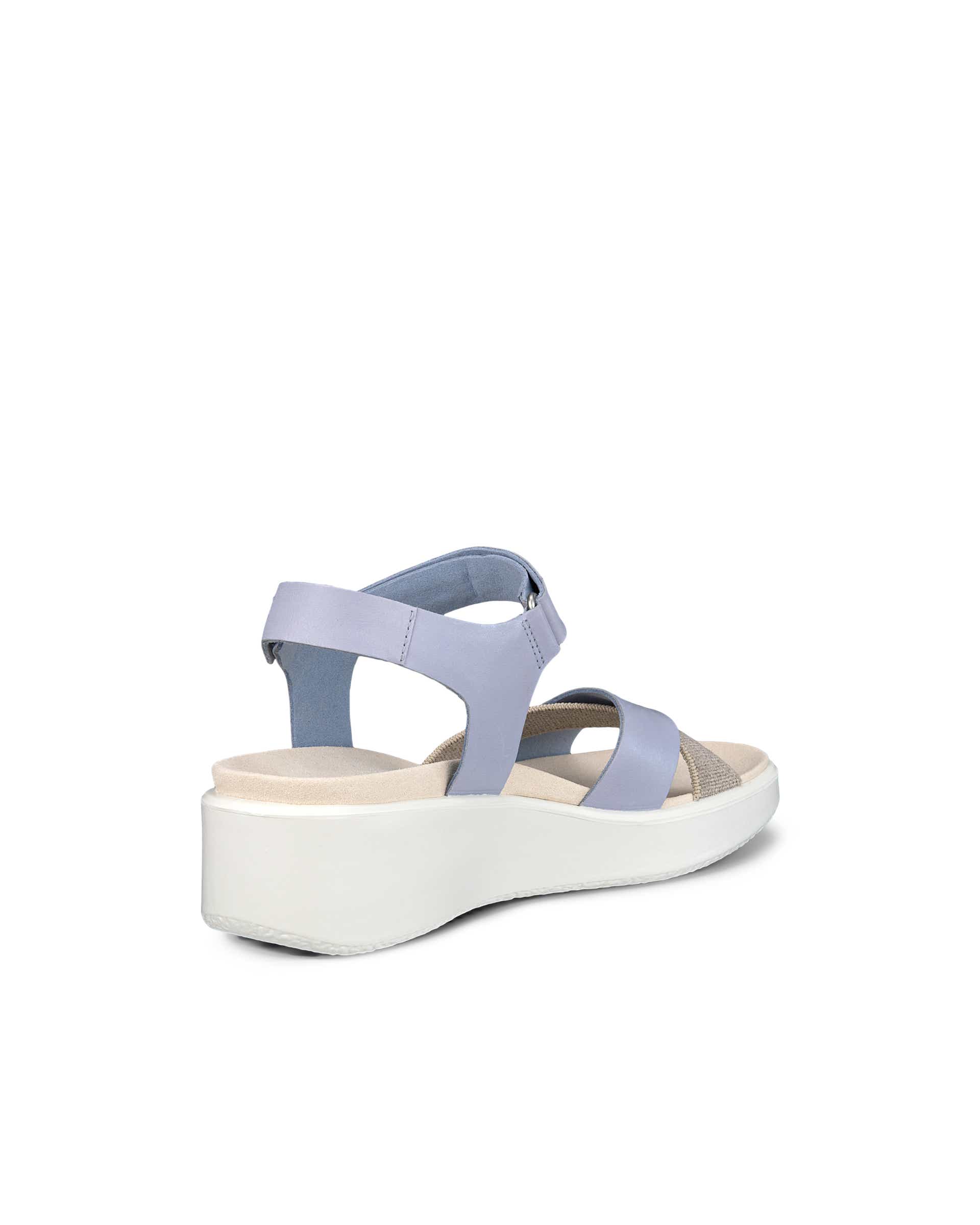 Dámské nubukové sandály na klínku ECCO® Flowt Wedge LX - Modrá - Back