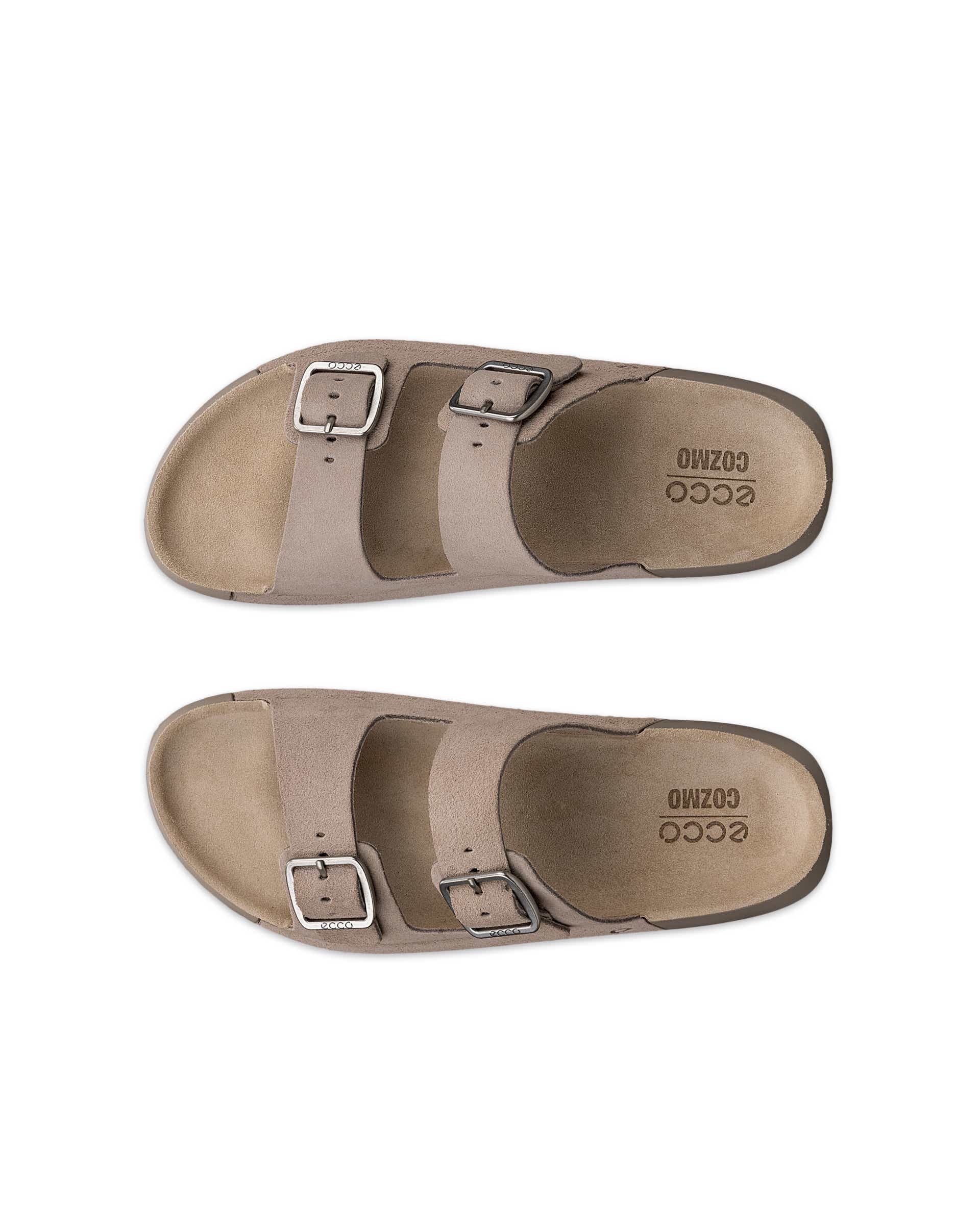 Damskie zamszowe klapki ECCO® COZMO - Beżowy - Top left pair