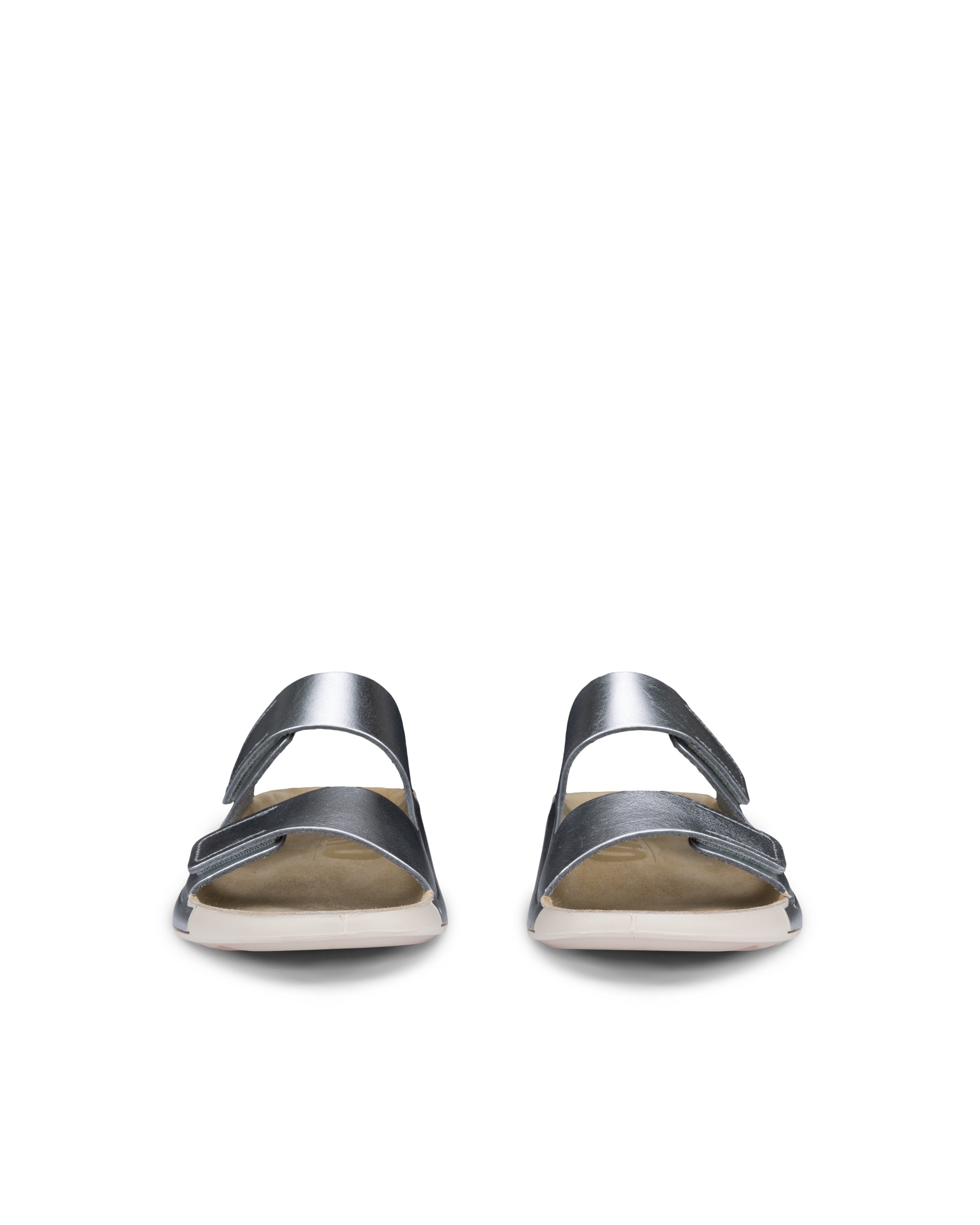 Dámské kožené páskové sandály ECCO® Cozmo - Metalická - Front pair
