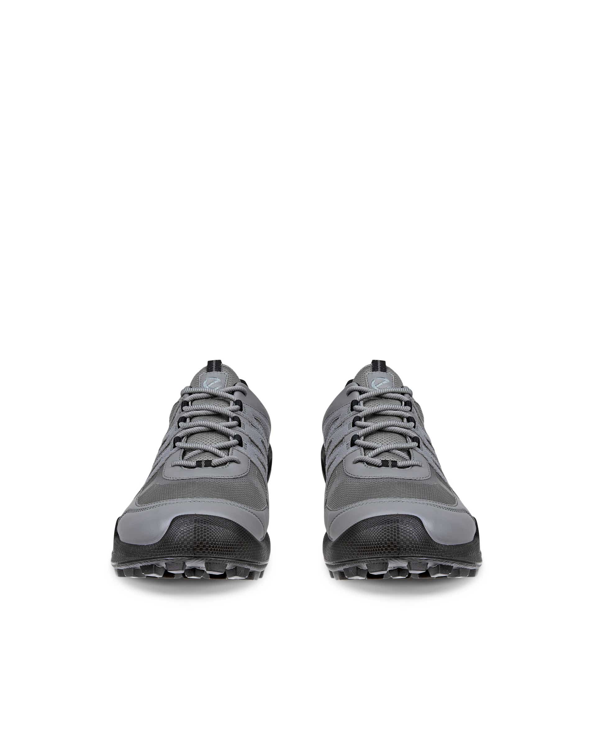 Men's ECCO® BIOM C-Trail Leather Gore-Tex Outdoor Sneaker - Grey - Front pair