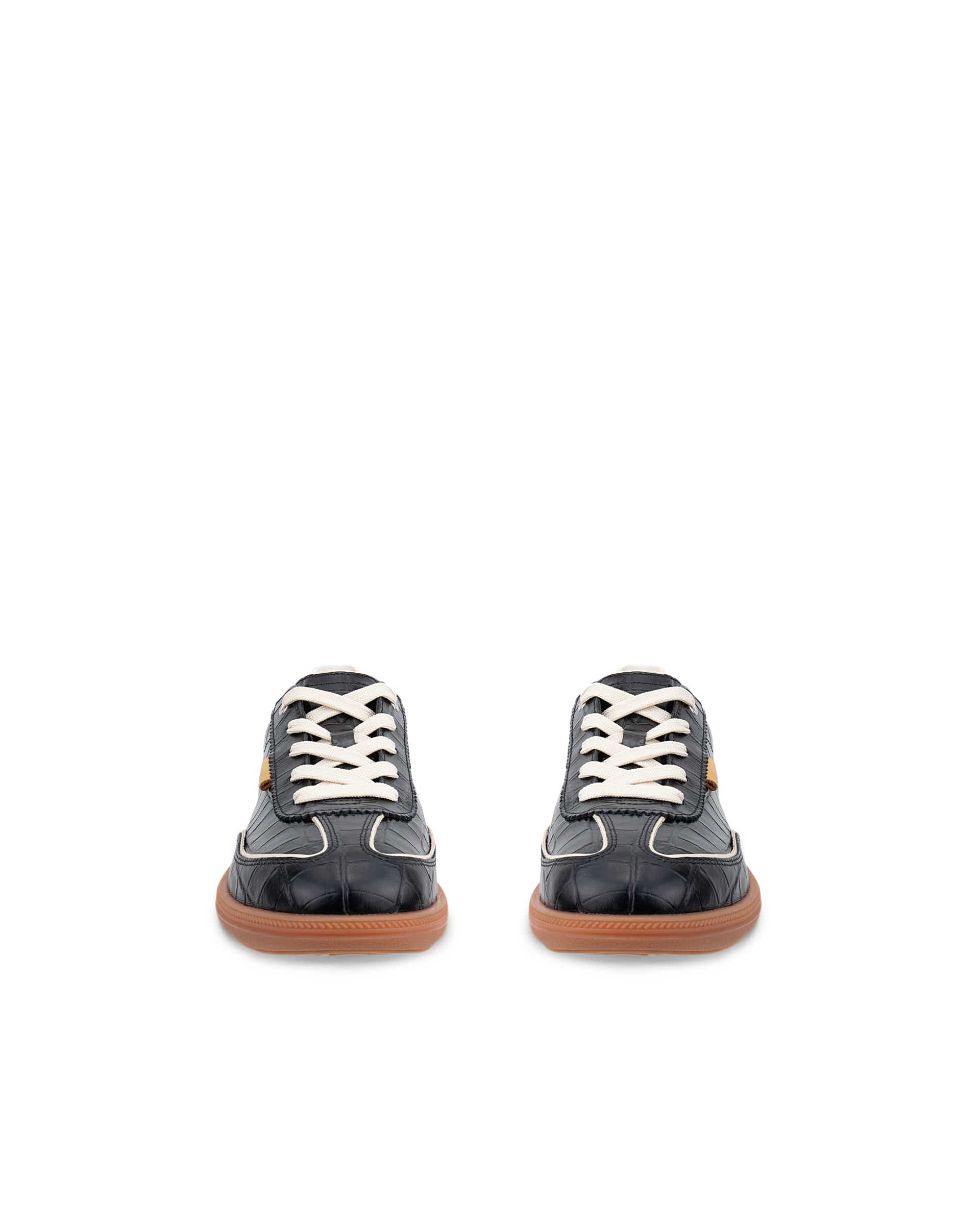Women's ECCO® Soft 11 Leather Lace-Up Sneaker - Black - Front pair