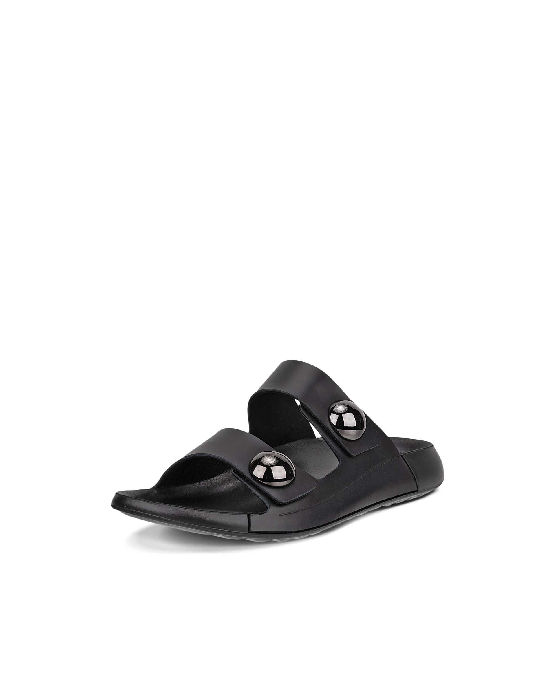ECCO Cozmo Sandal Deco ウィメンズ レザー2ストラップサンダル - ブラック - Main