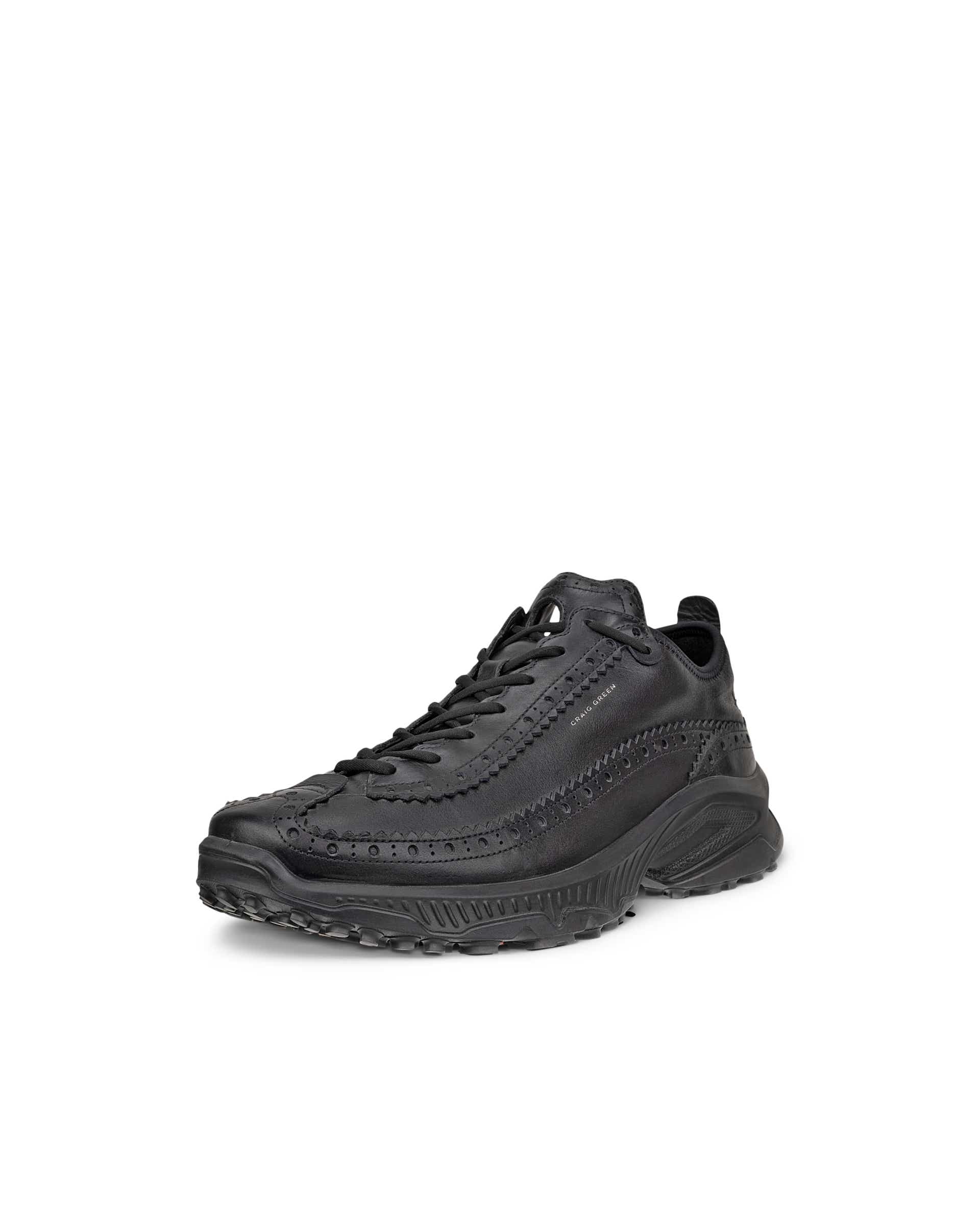 Men's ECCO® RECEPTOR XP Leather Platform Trainer - Black - Main
