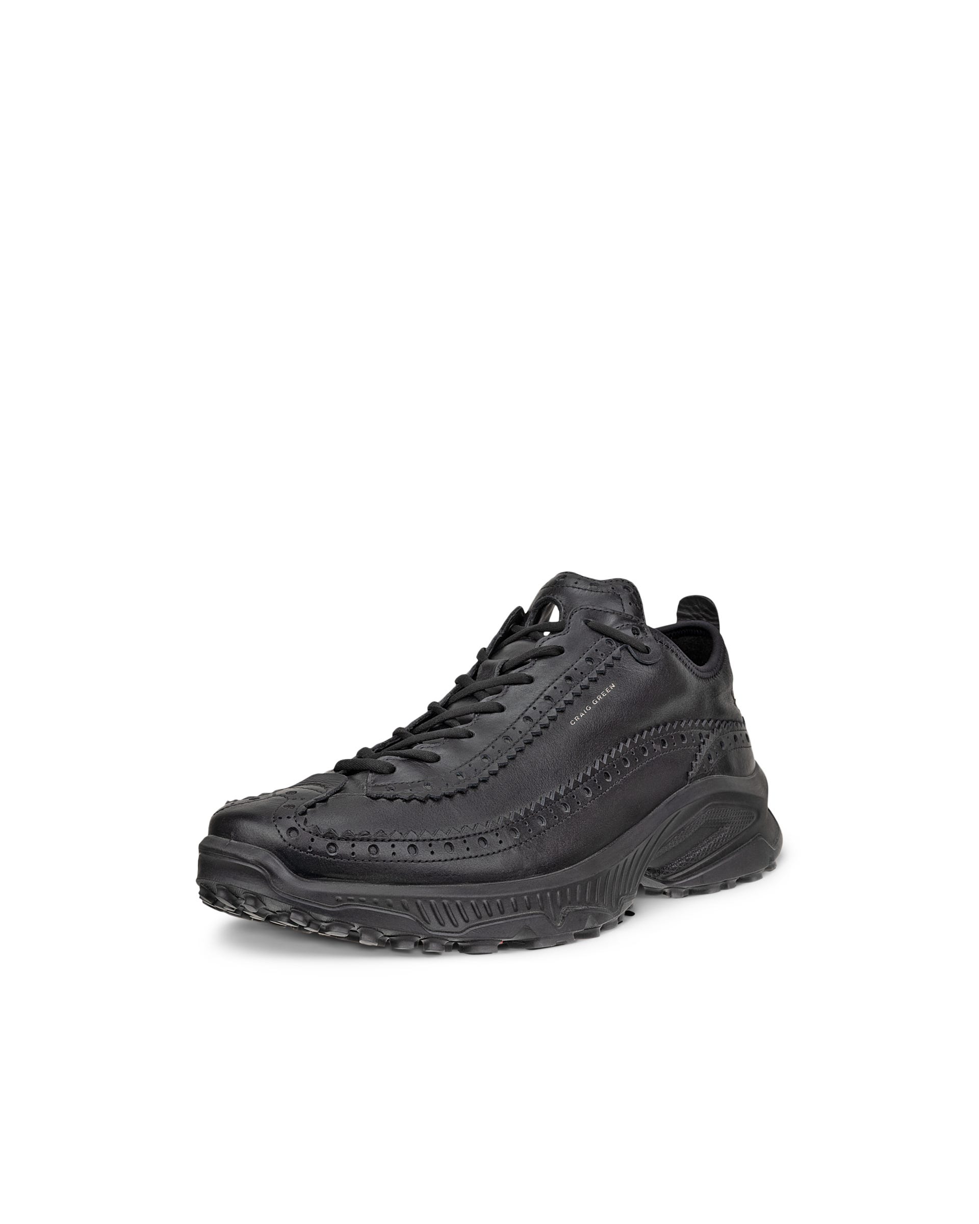 Men's ECCO® RECEPTOR XP Leather Platform Trainer - Black - Outside