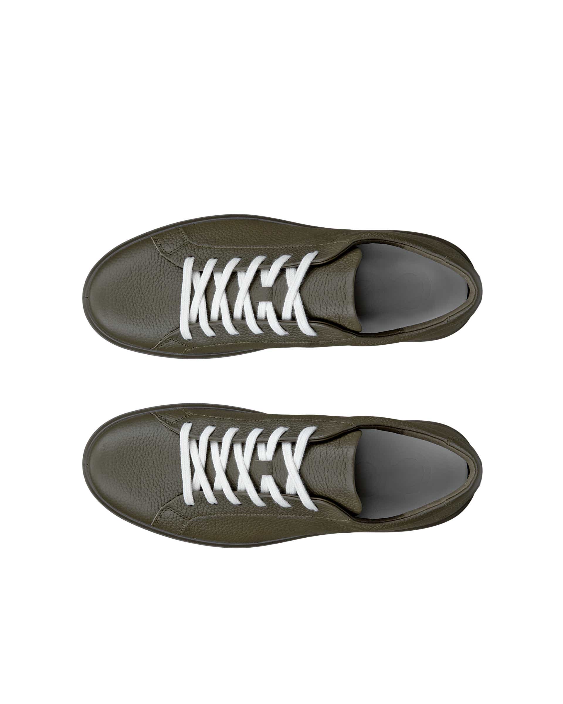 ECCO® SOFT 60 heren leren sneaker - Groen - Top left pair