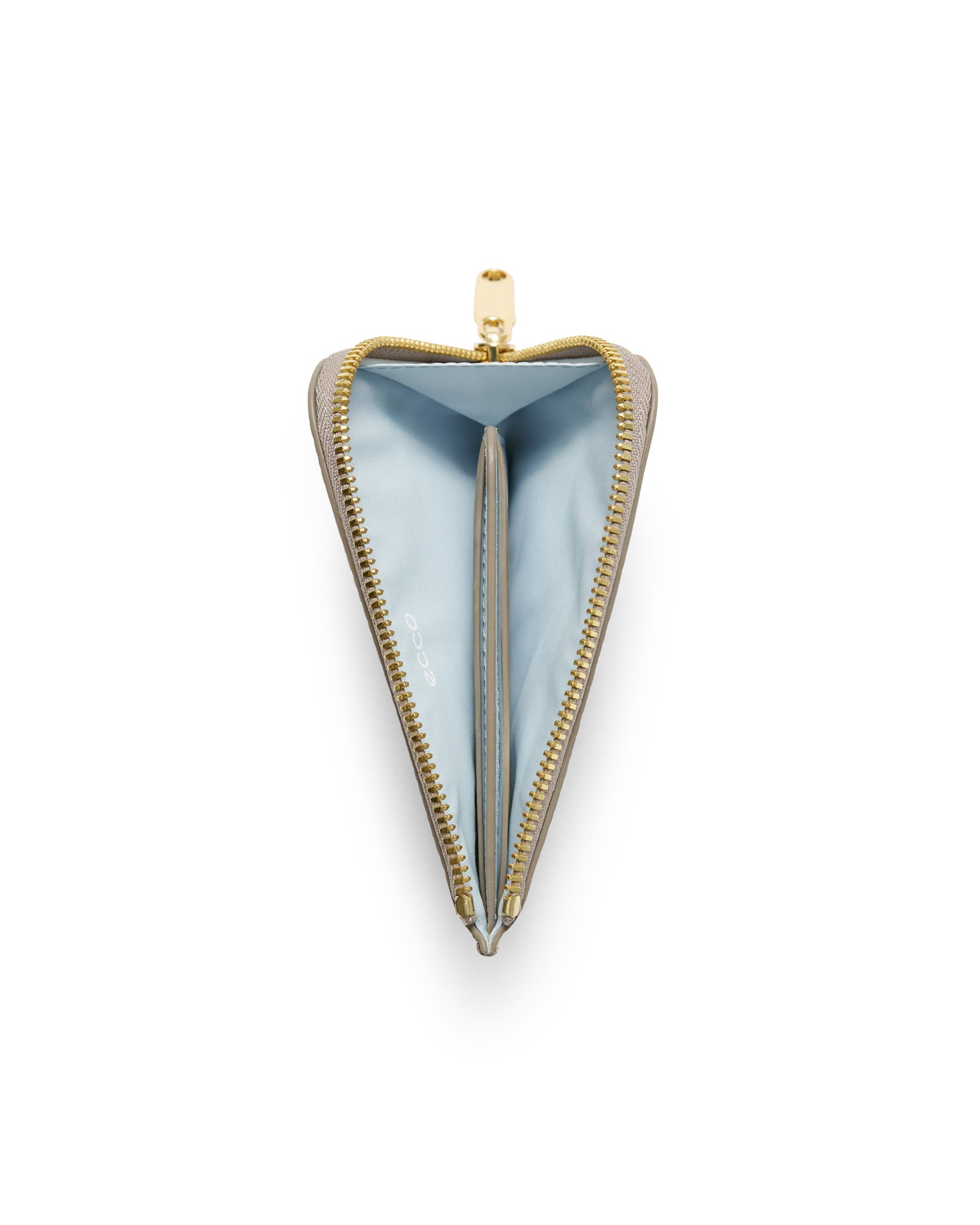 ECCO® Zipped Pebbled Leather Card Case - Beige - Birdeye