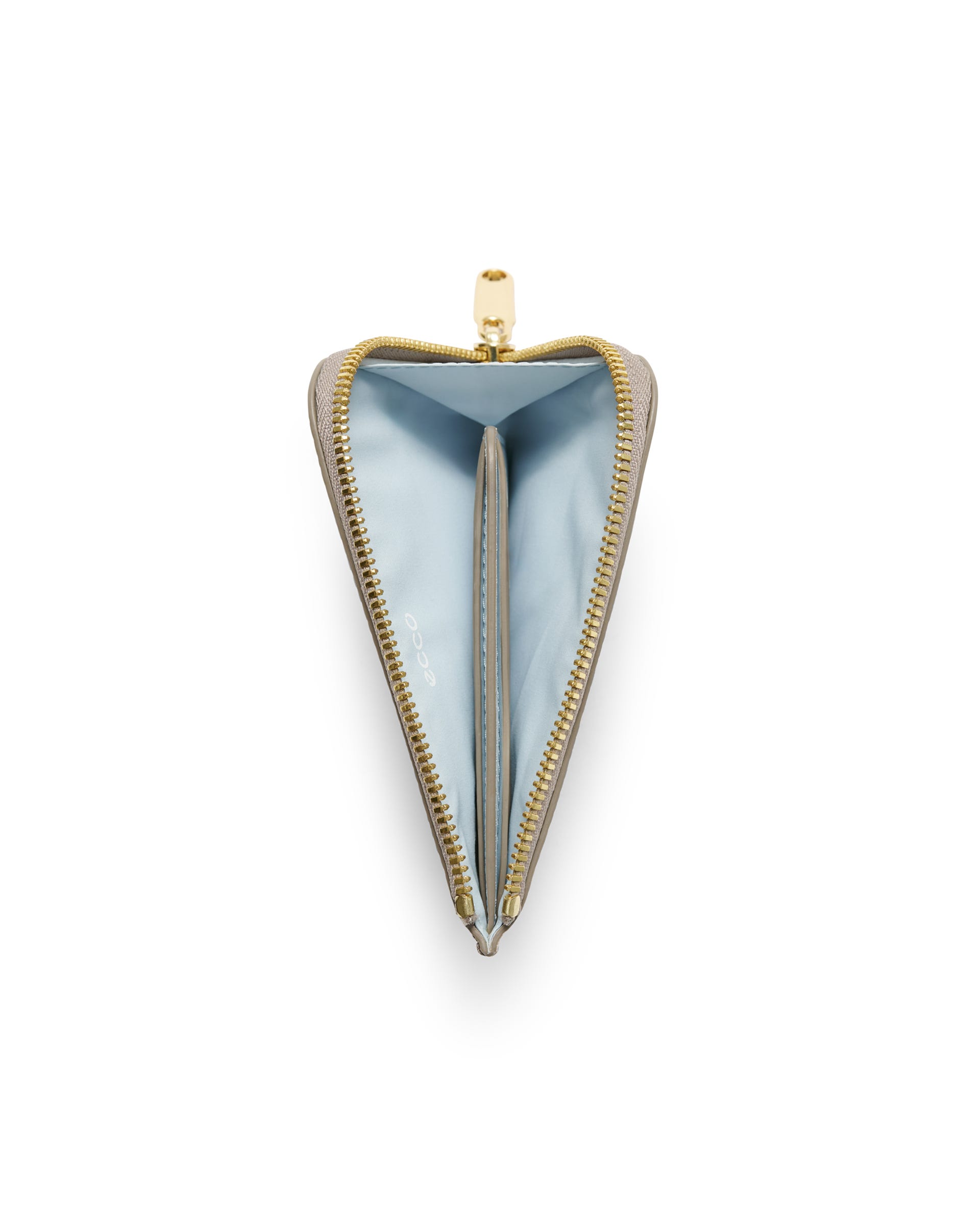 ECCO® Zipped Pebbled Leather Card Case - Beige - Birdeye