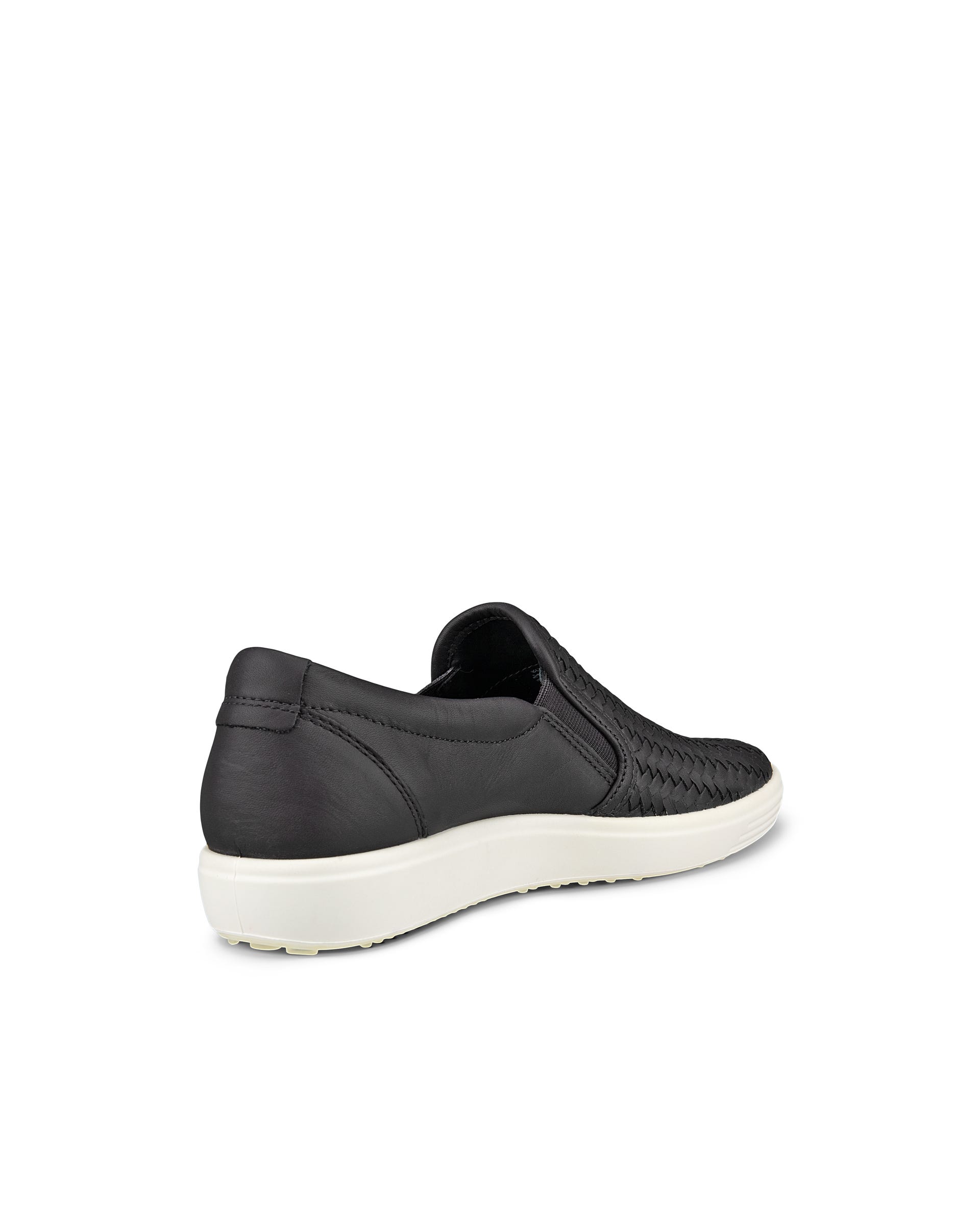 ECCO Soft 7 ウィメンズ レザースリッポンスニーカー - ブラック - Back